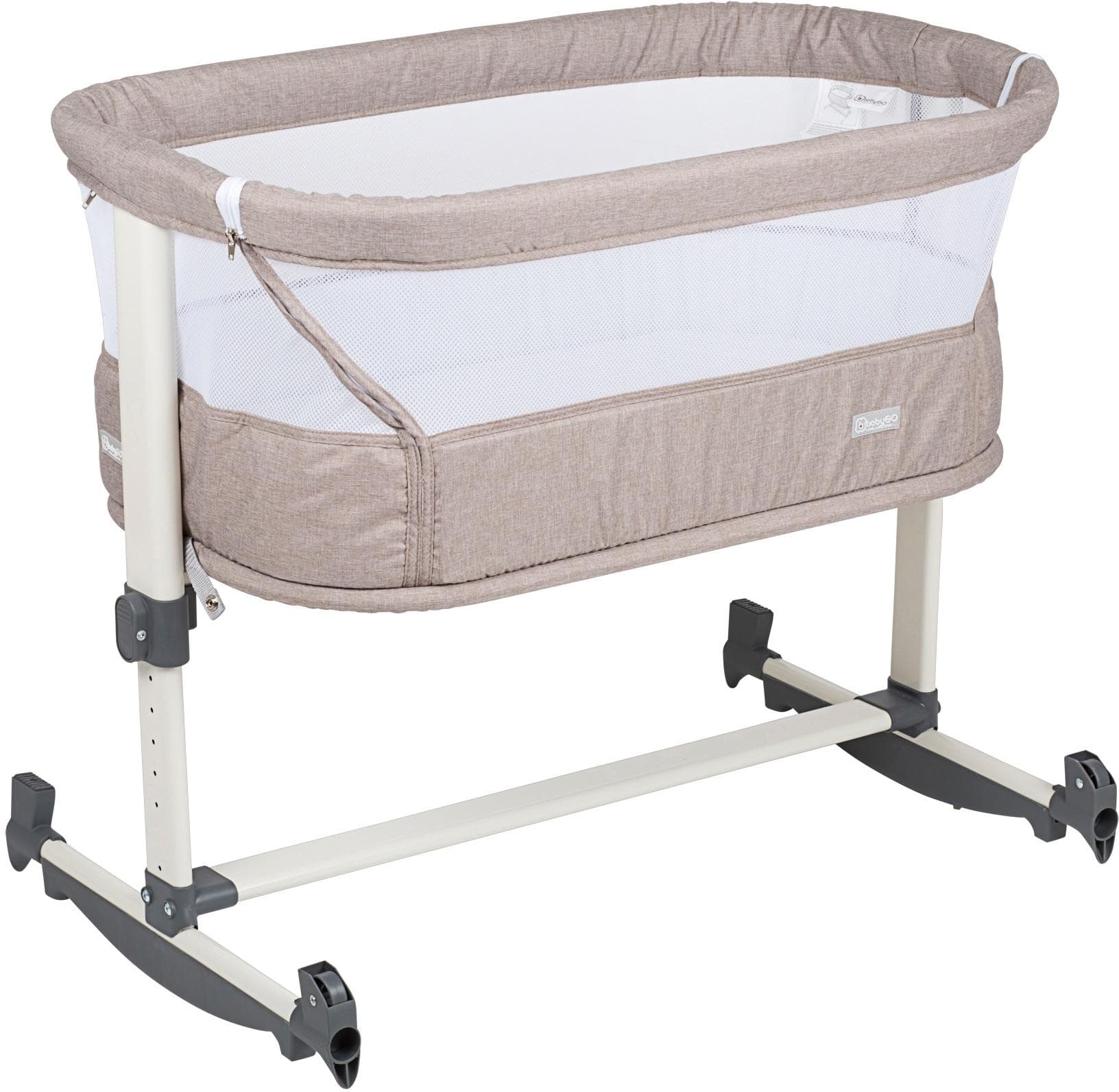 BABYGO Beistellbett Vivaldi Beige höhenverstellbar mit Rollen