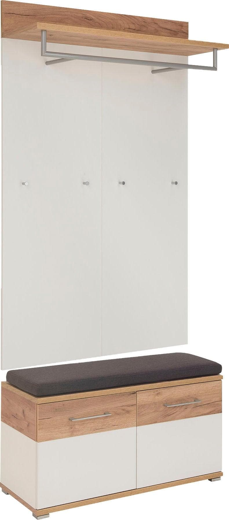 Garderoben-Set GERMANIA GW-Topix Weiß mit Schuhbank und Soft-Close