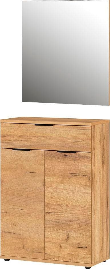 Germania Garderoben-Set GW-Fremont Schuhschrank mit Spiegel Braun