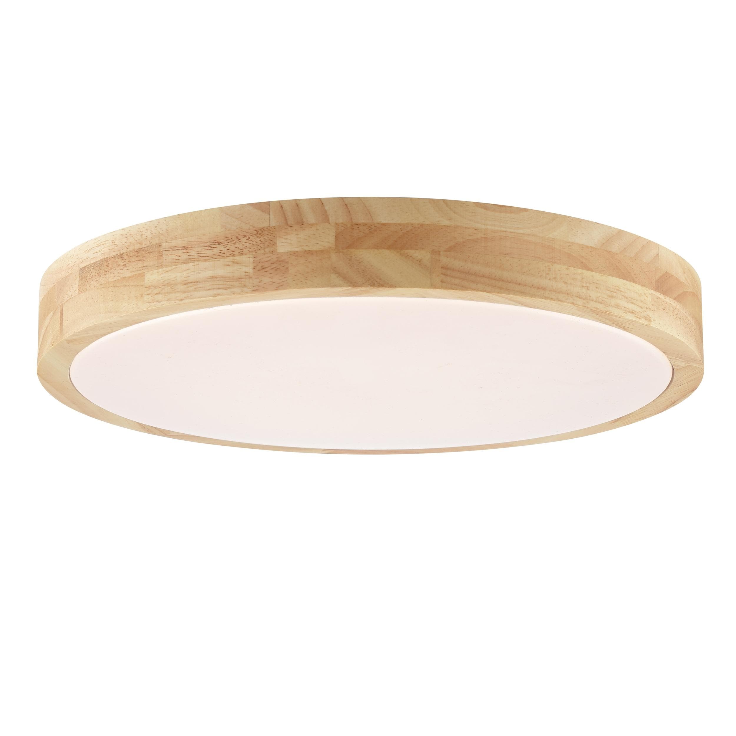 BRILLIANT LED Deckenleuchte Moreen Holz Weiß 34cm 2000lm