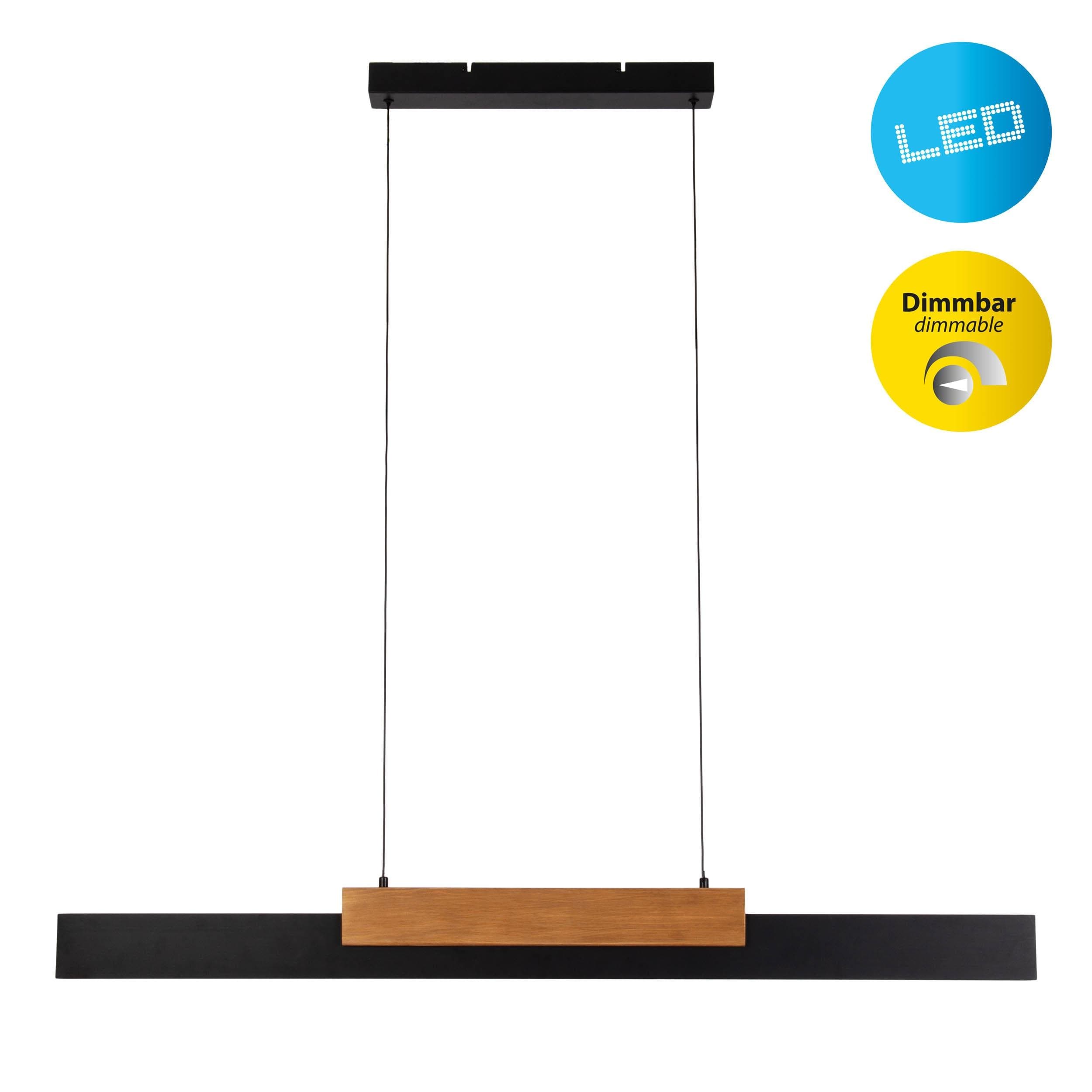 NÄVE LED Pendelleuchte Wiebke Schwarz Braun Retro Design