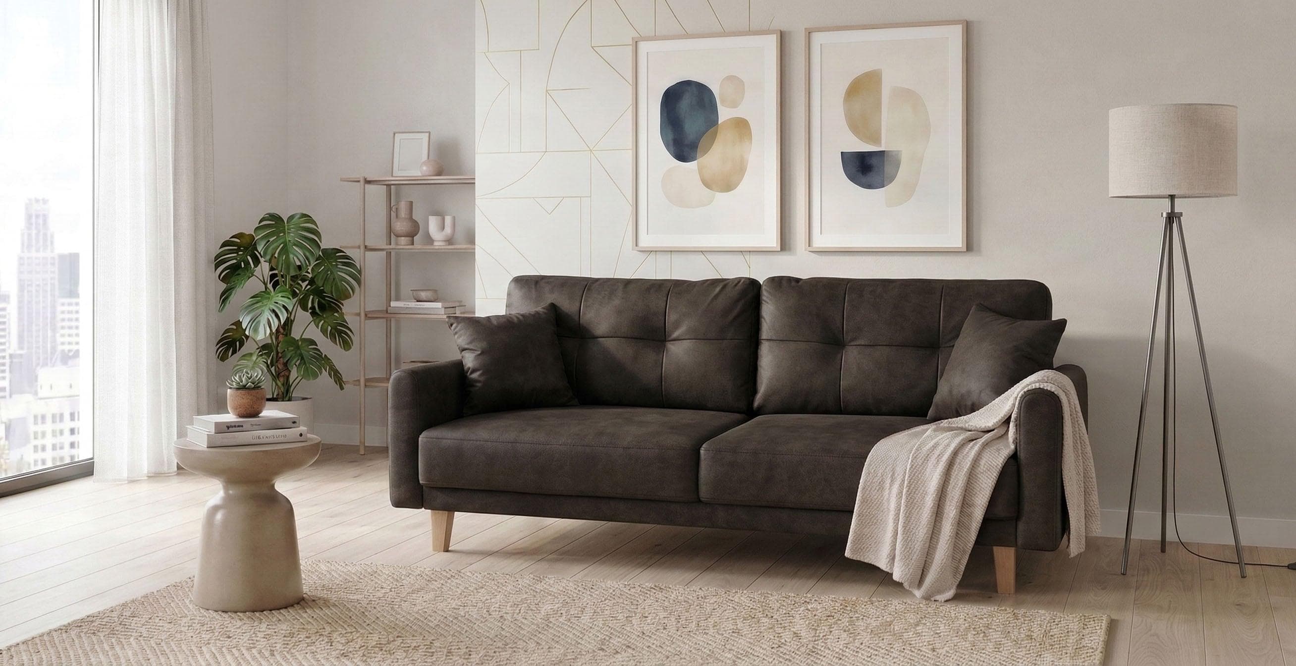 HOME AFFAIRE TRIPLO Schlafsofa 3-Sitzer mit Bettkasten Braun