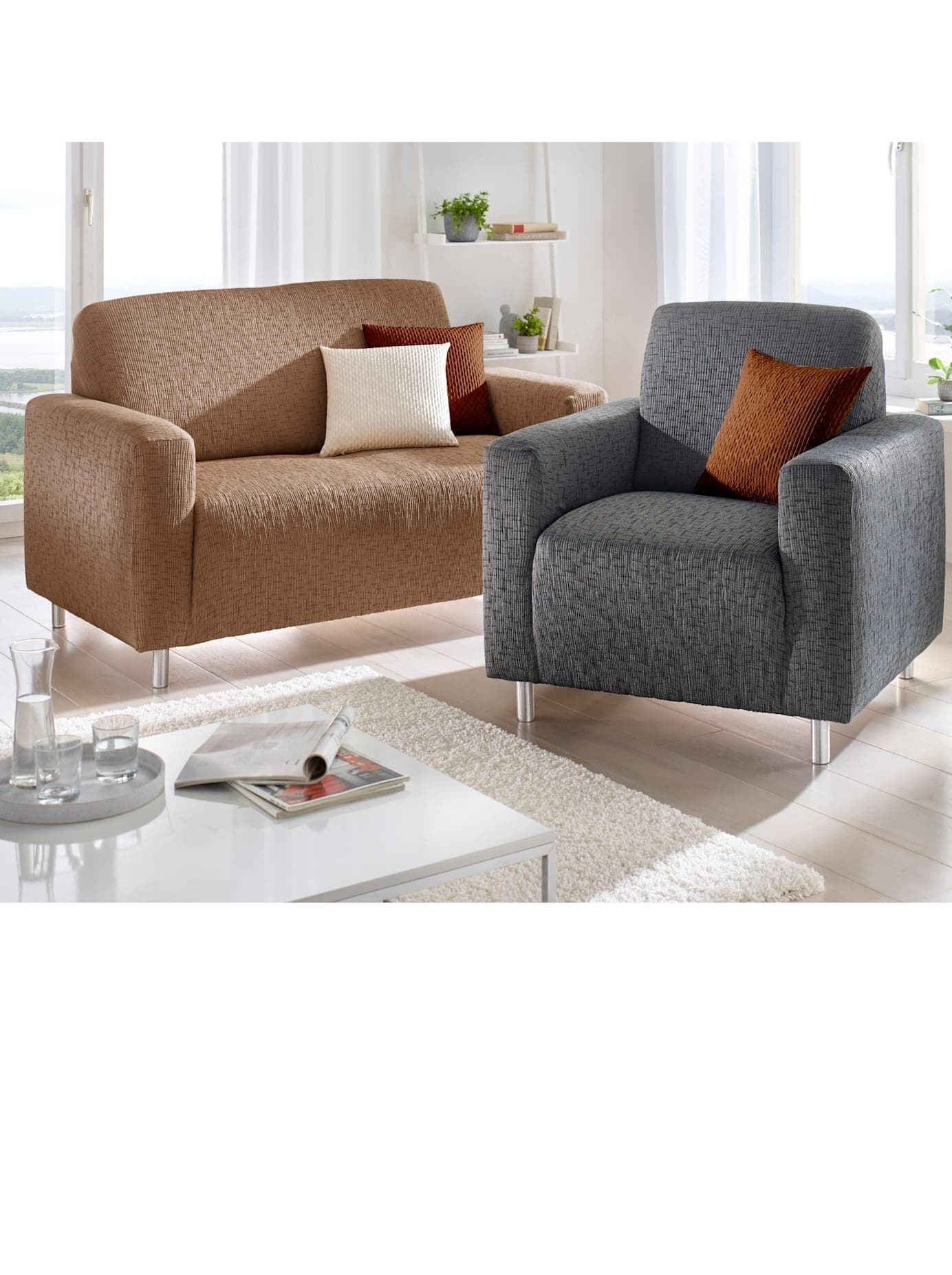 Hussen-Set DOHLE & MENK Gr. 3 Grau 3-2-Sitzer-Husse Kunstfaser