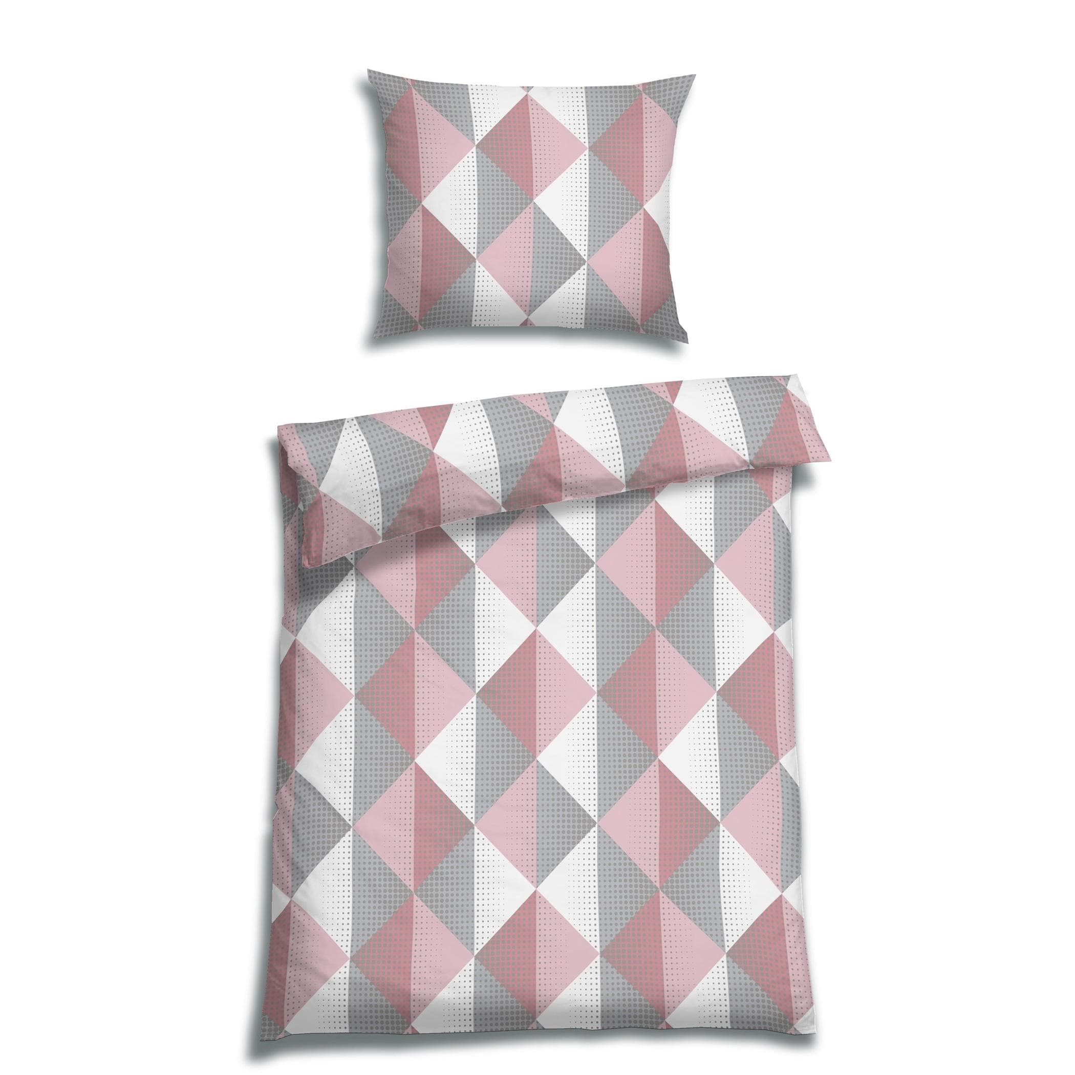 FLORELLA Bettwäsche Siam silber 200x200 cm 100% Baumwolle