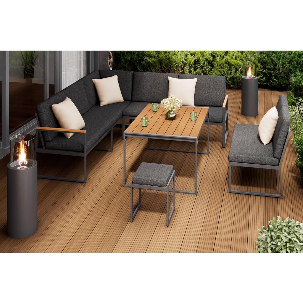 Ambia Garden Dining-Loungeset 5-teilig Anthrazit Natur
