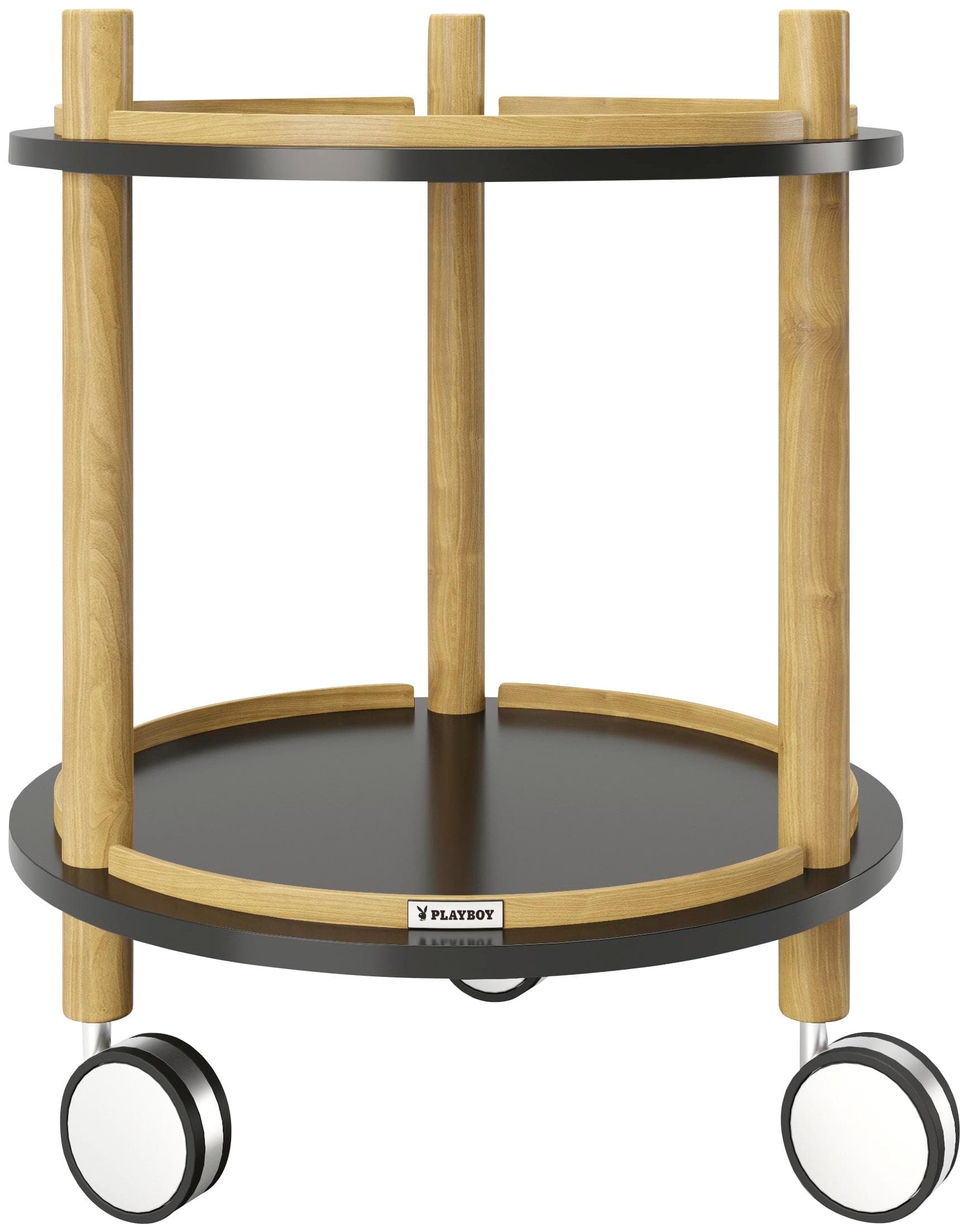 Regalwagen PLAYBOY "CARLY" Schwarz MDF Massivholz
