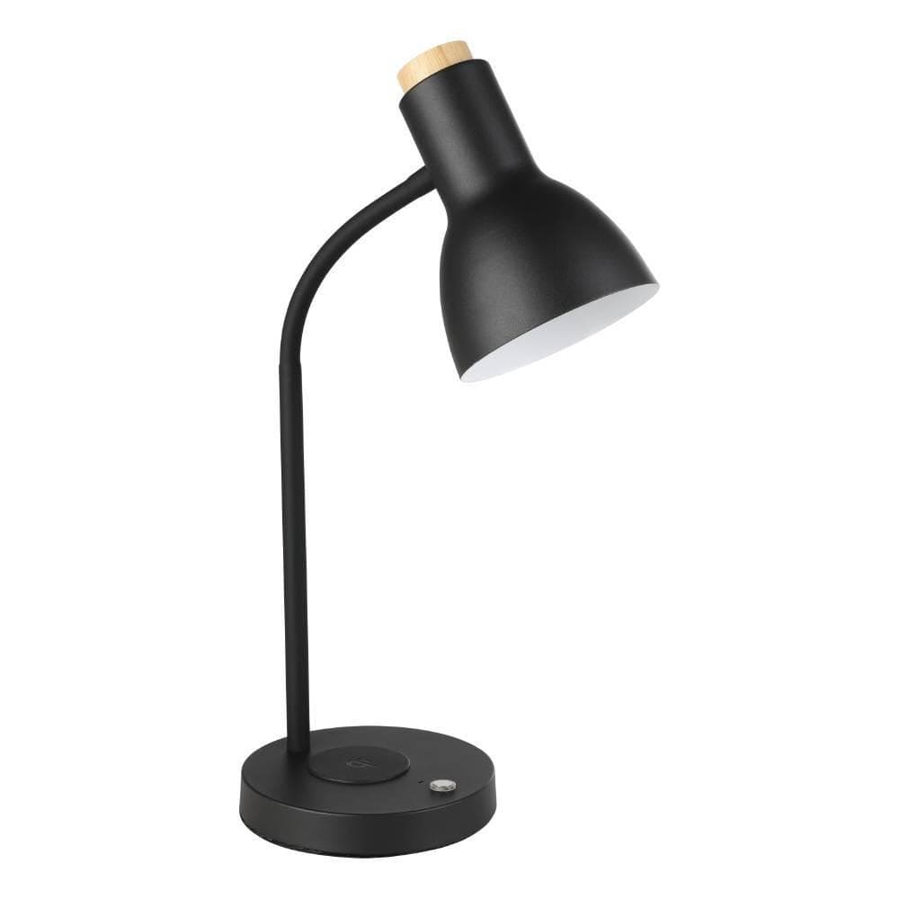 EGLO Veradal-QI LED-Tischleuchte Stahl Holz Nachttischlampe