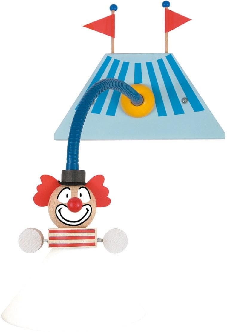 NIERMANN Wandleuchte Clown bunt blau weiß rot Kinderzimmer