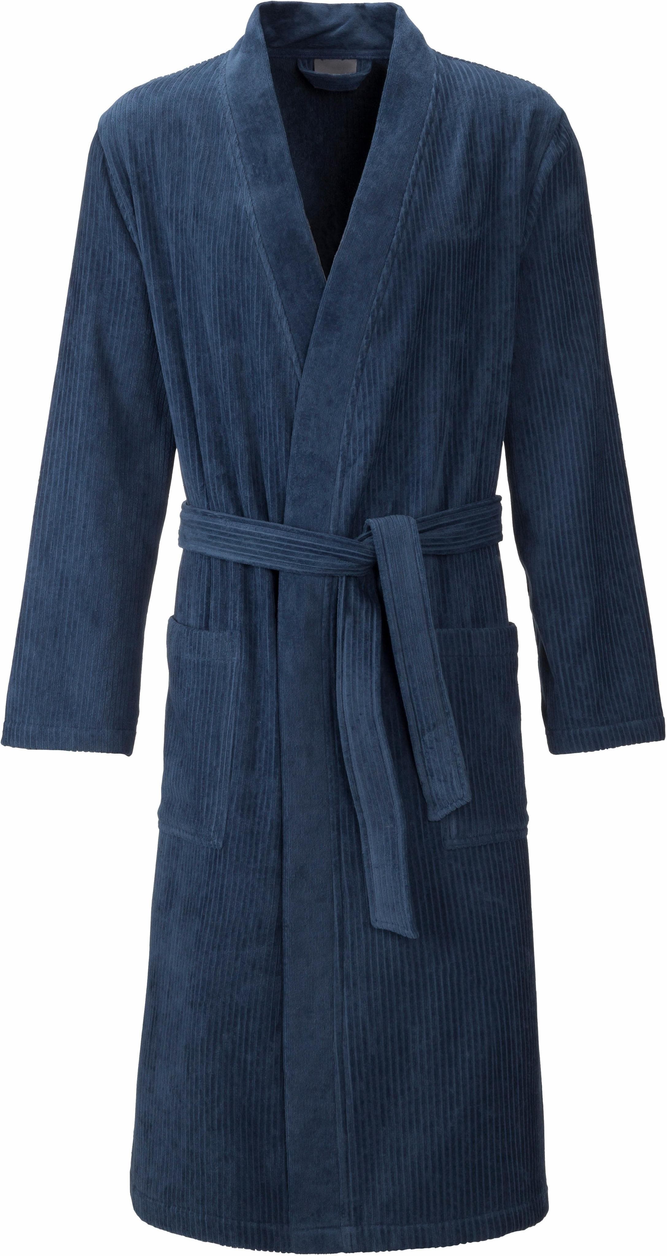 Egeria Herrenbademantel Adam Dunkelblau Velours