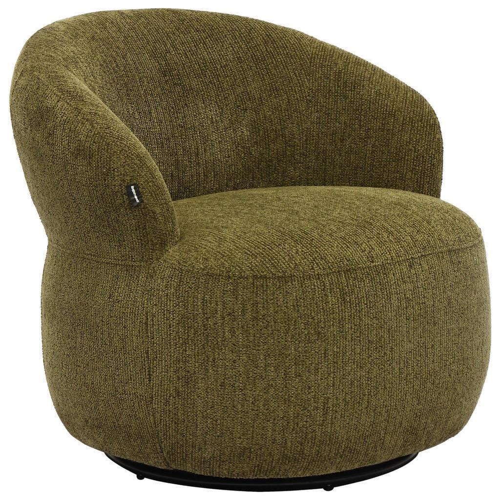 Sessel Olivgrün, Schwarz, Metall, Textil, Polyester