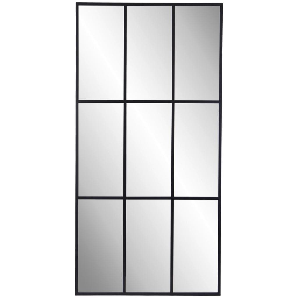 Landscape Wandspiegel Schwarz Metall Glas Holzwerkstoff