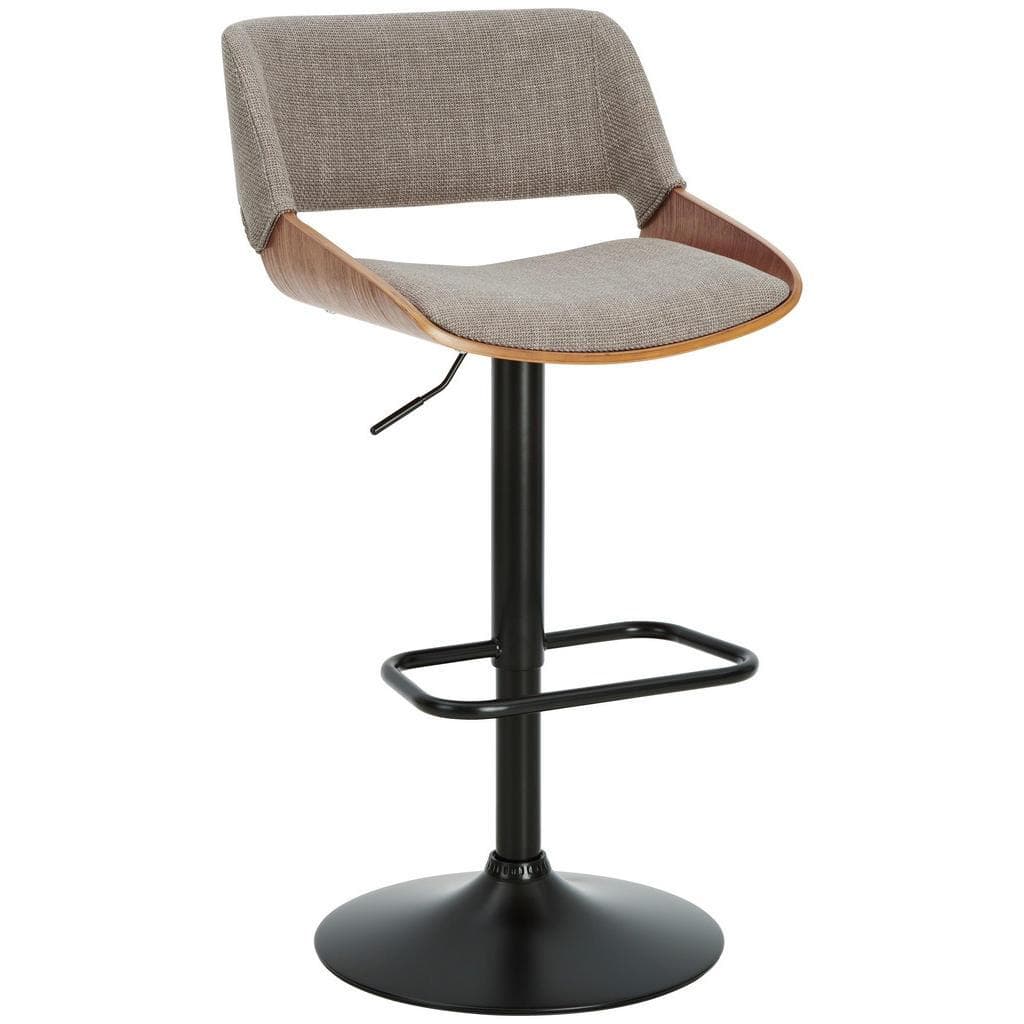 Livetastic Barhocker höhenverstellbar Schwarz Grau Walnuss