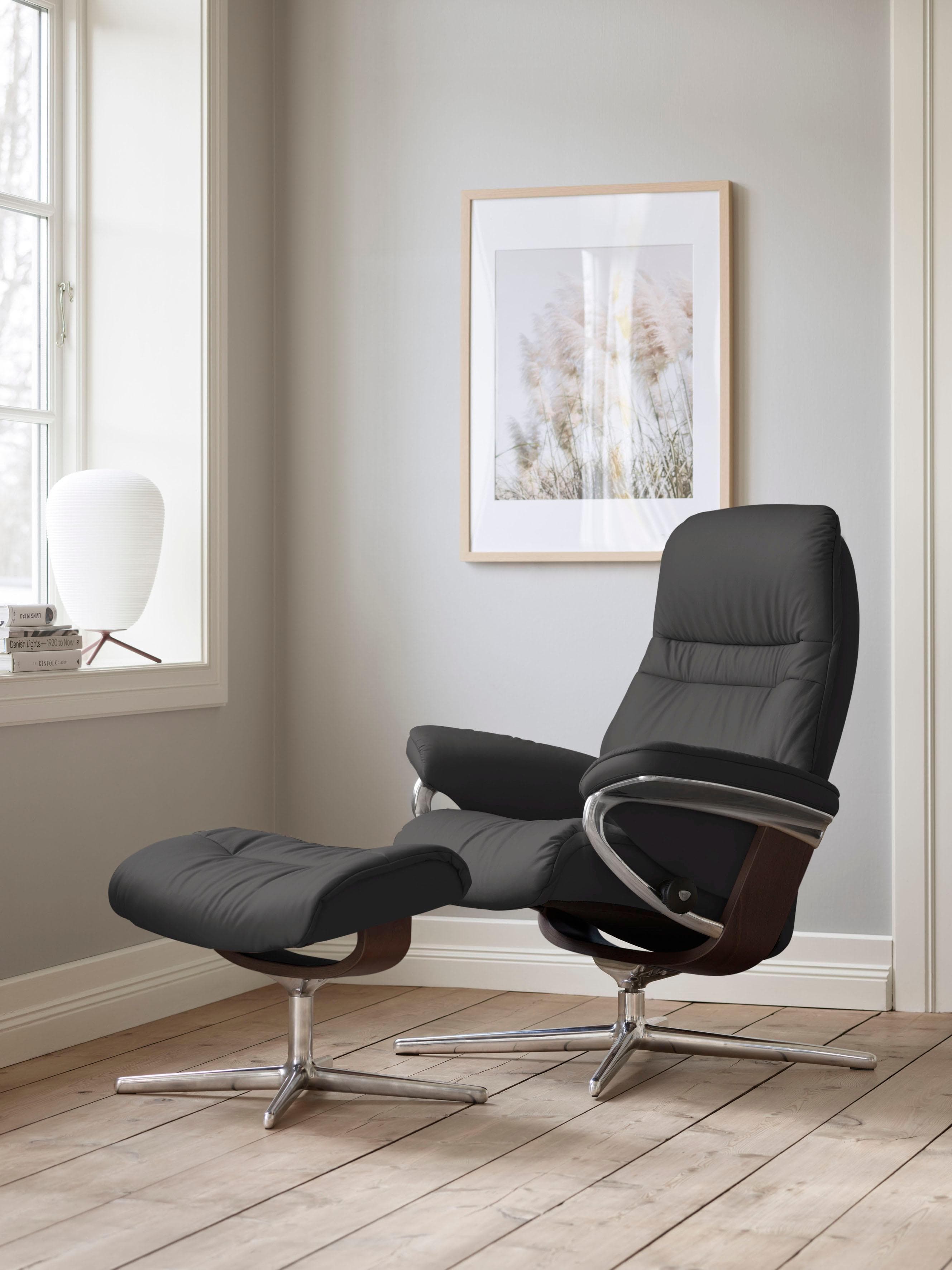 STRESSLESS Sunrise Relaxsessel Grau Leder PALOMA Cross Base