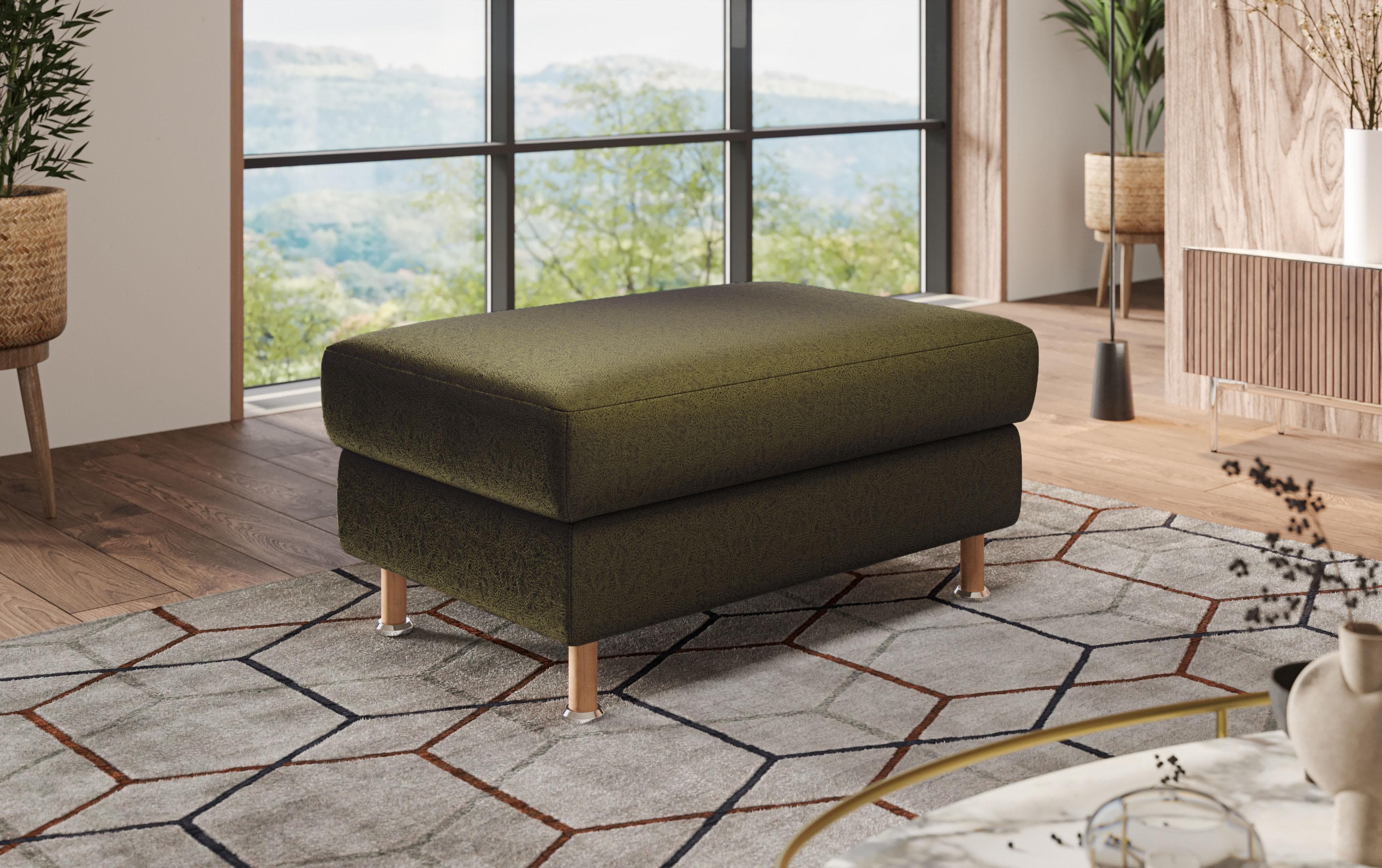 HOME AFFAIRE Polsterhocker Calypso Olive mit Stauraum