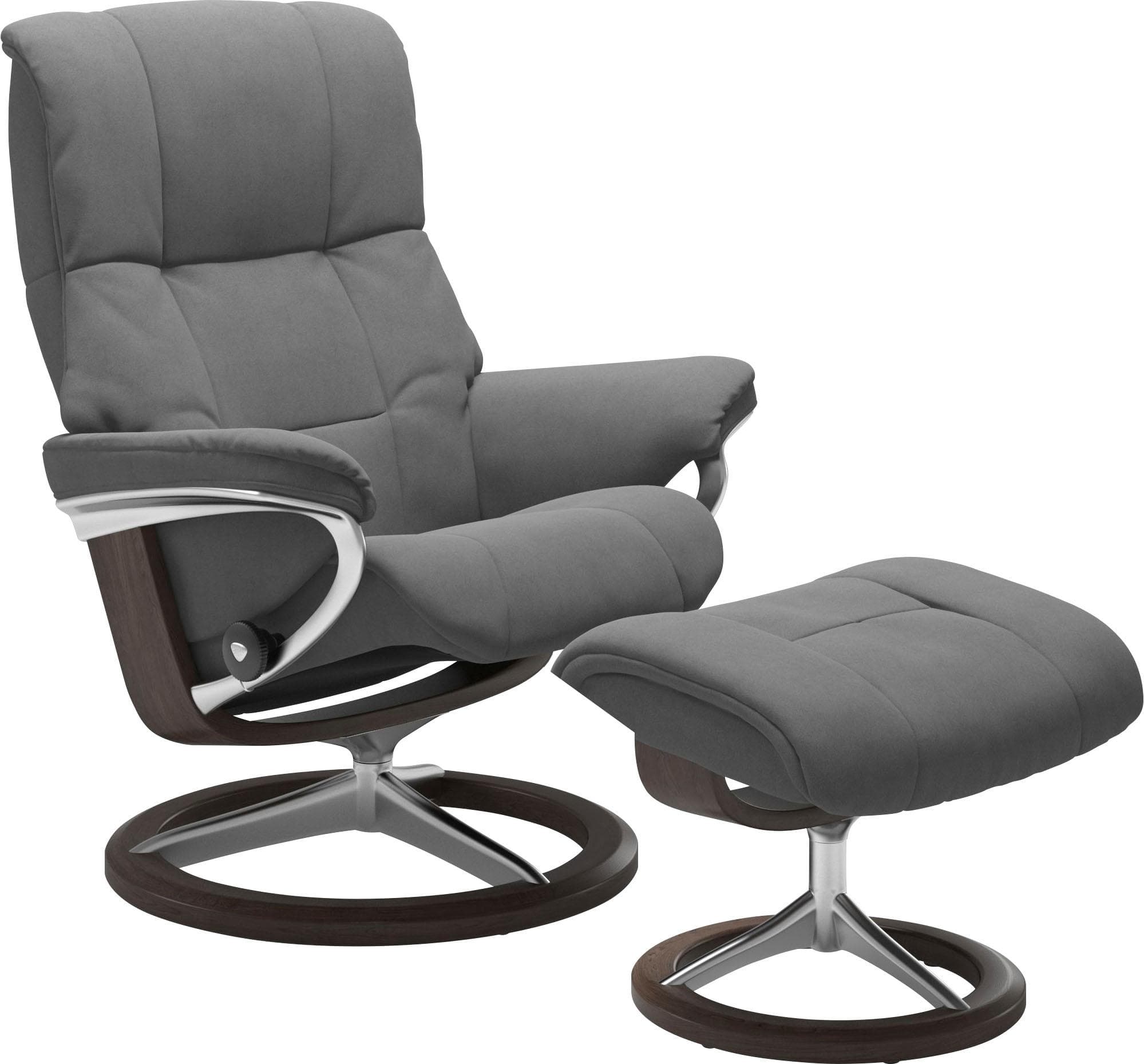 STRESSLESS Mayfair Relaxsessel Dunkelgrau Microfaser mit Hocker