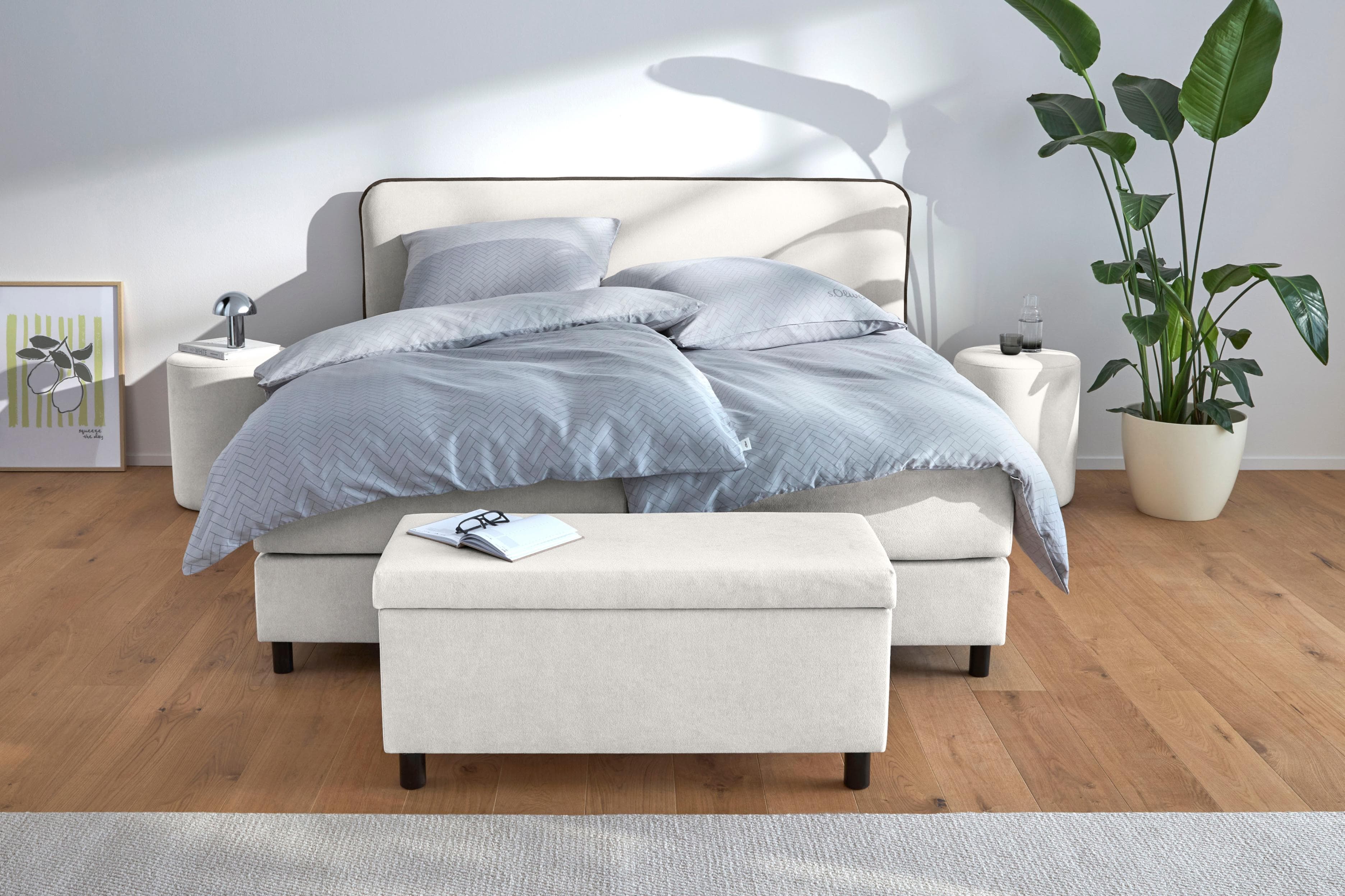 Boxspringbett S.Oliver Kuhmo mit Topper creme-beige