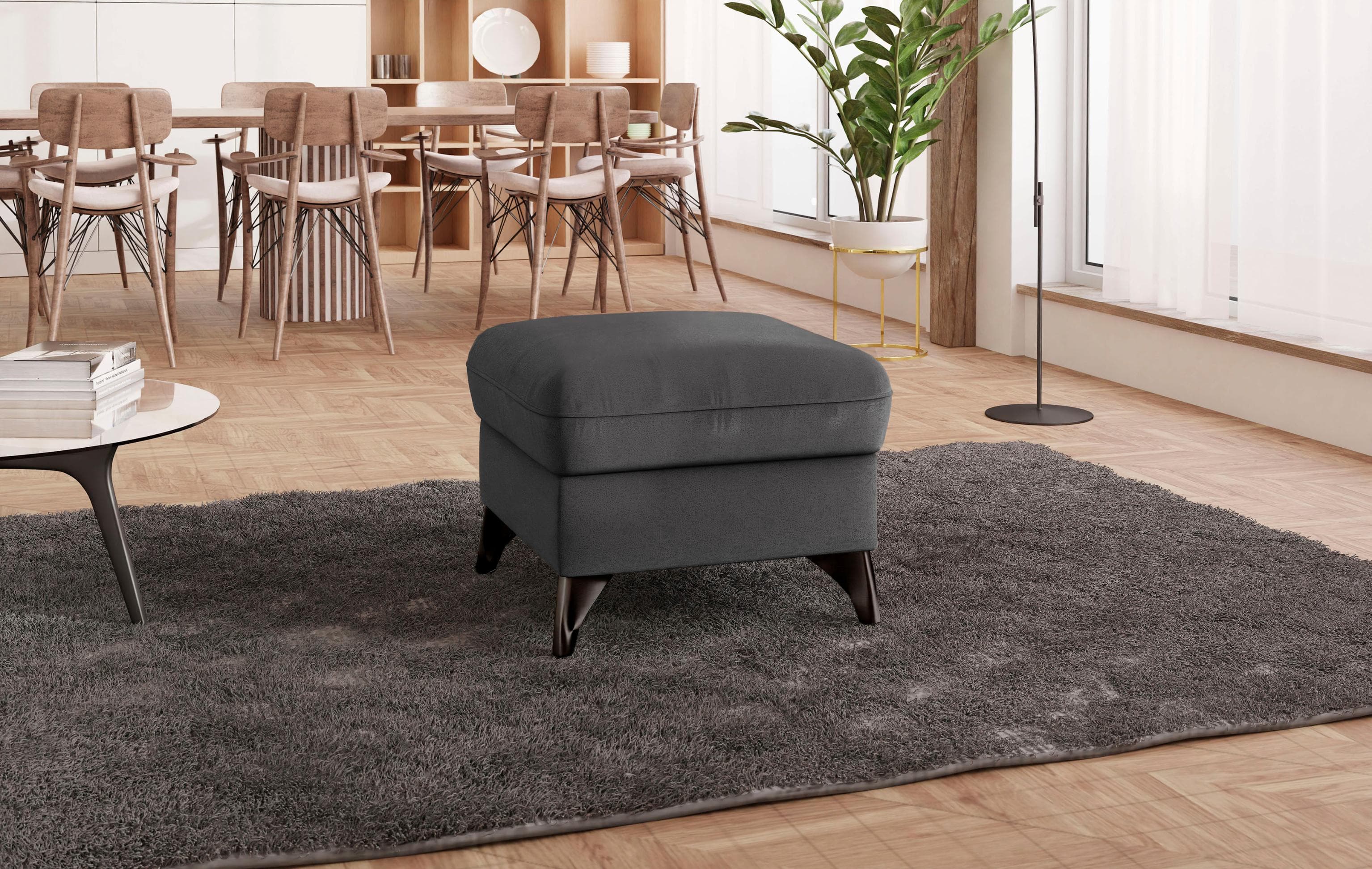 SIT & MORE Polsterhocker Astoria Anthrazit mit Stauraum