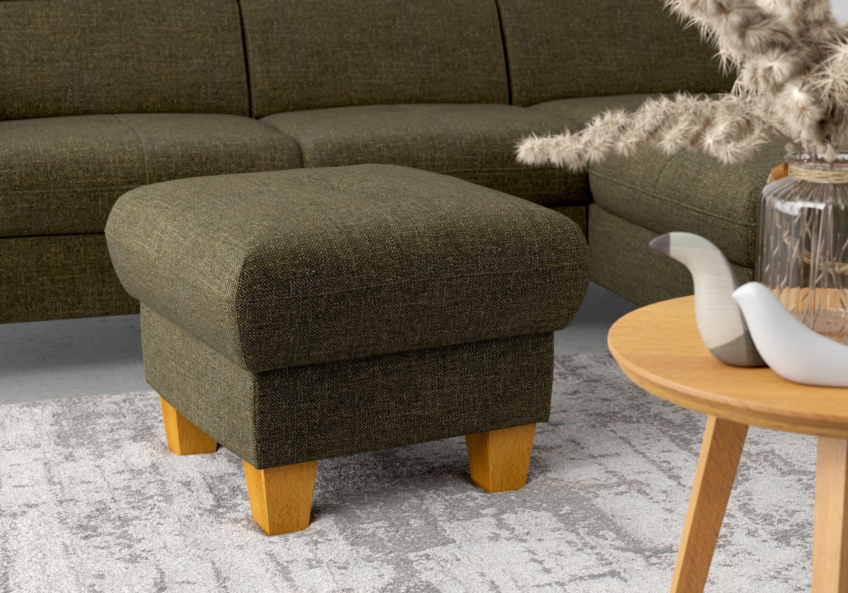 HOME AFFAIRE Polsterhocker Lindgren mit Stauraum Khaki