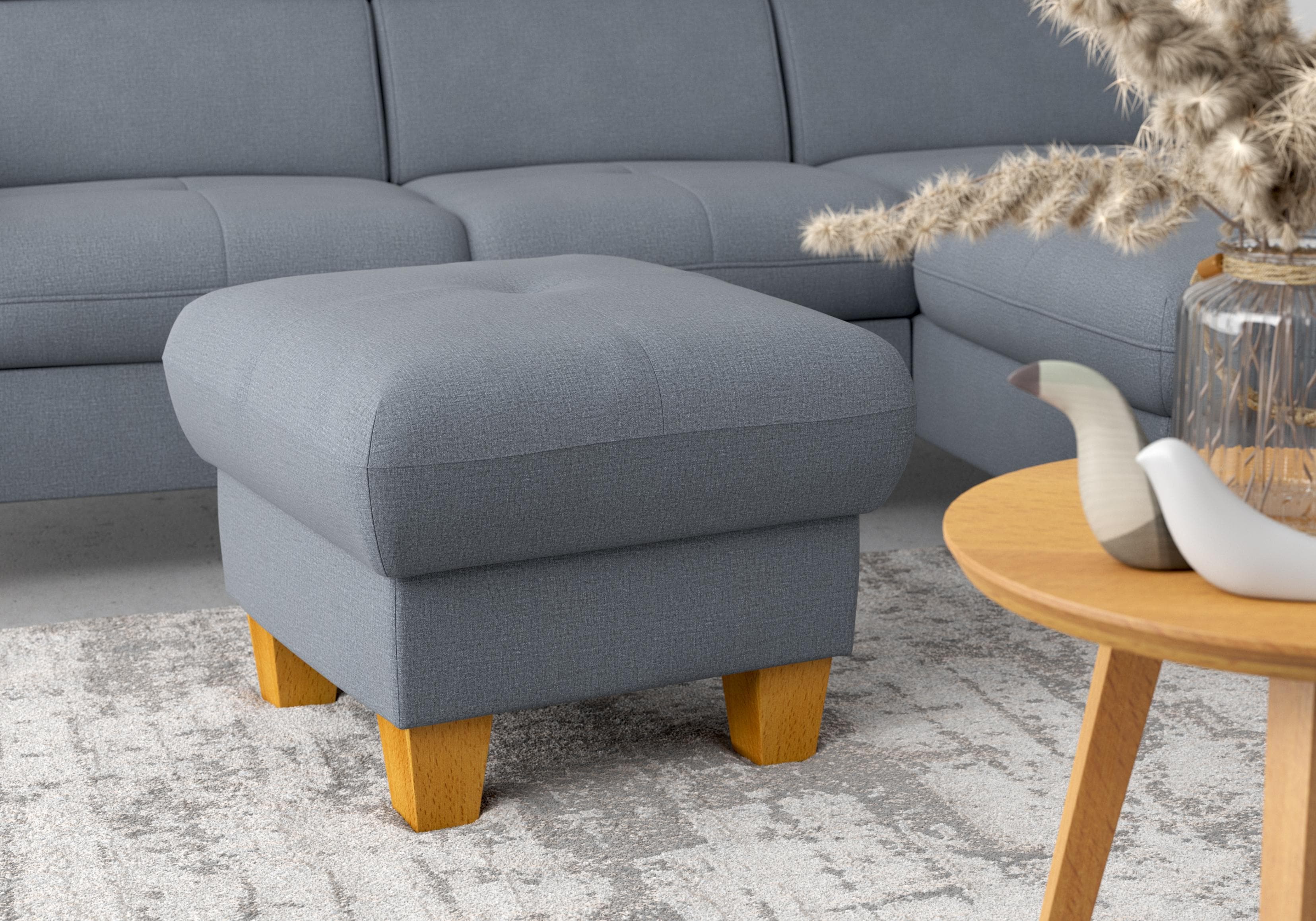 HOME AFFAIRE Polsterhocker Lindgren mit Stauraum hellblau