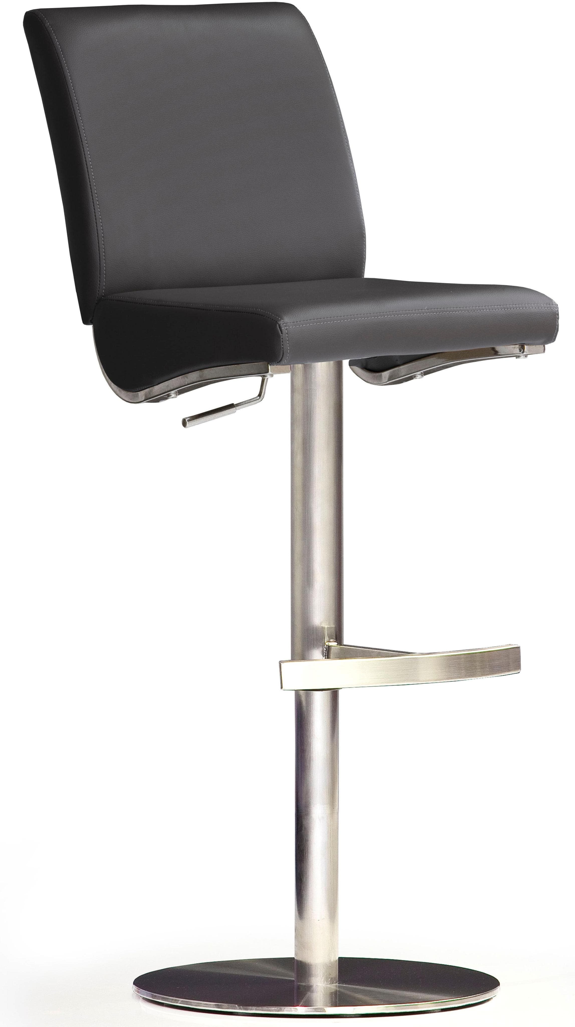 MCA FURNITURE Barhocker Bistrostuhl Leder Schwarz Edelstahl