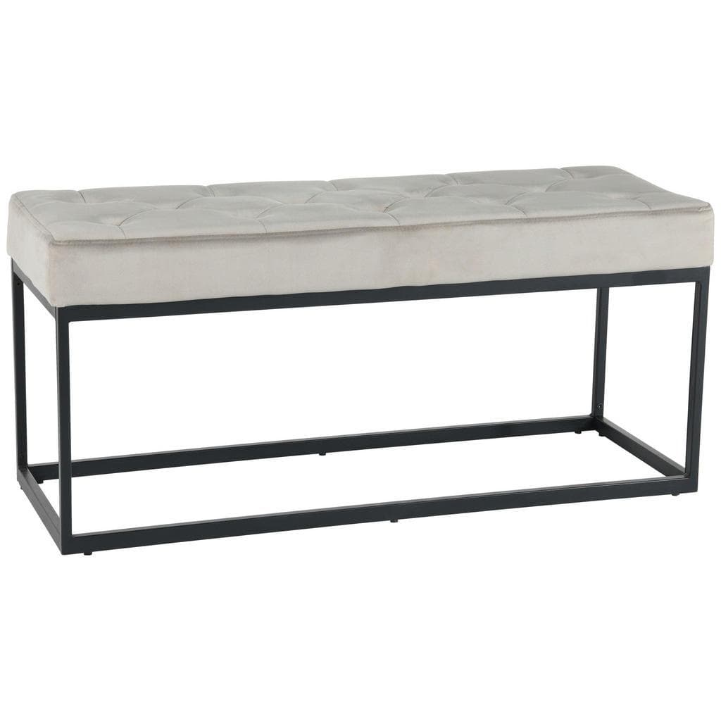 Mid.you Garderobenbank Hellbraun Metall Textil 2-Sitzer