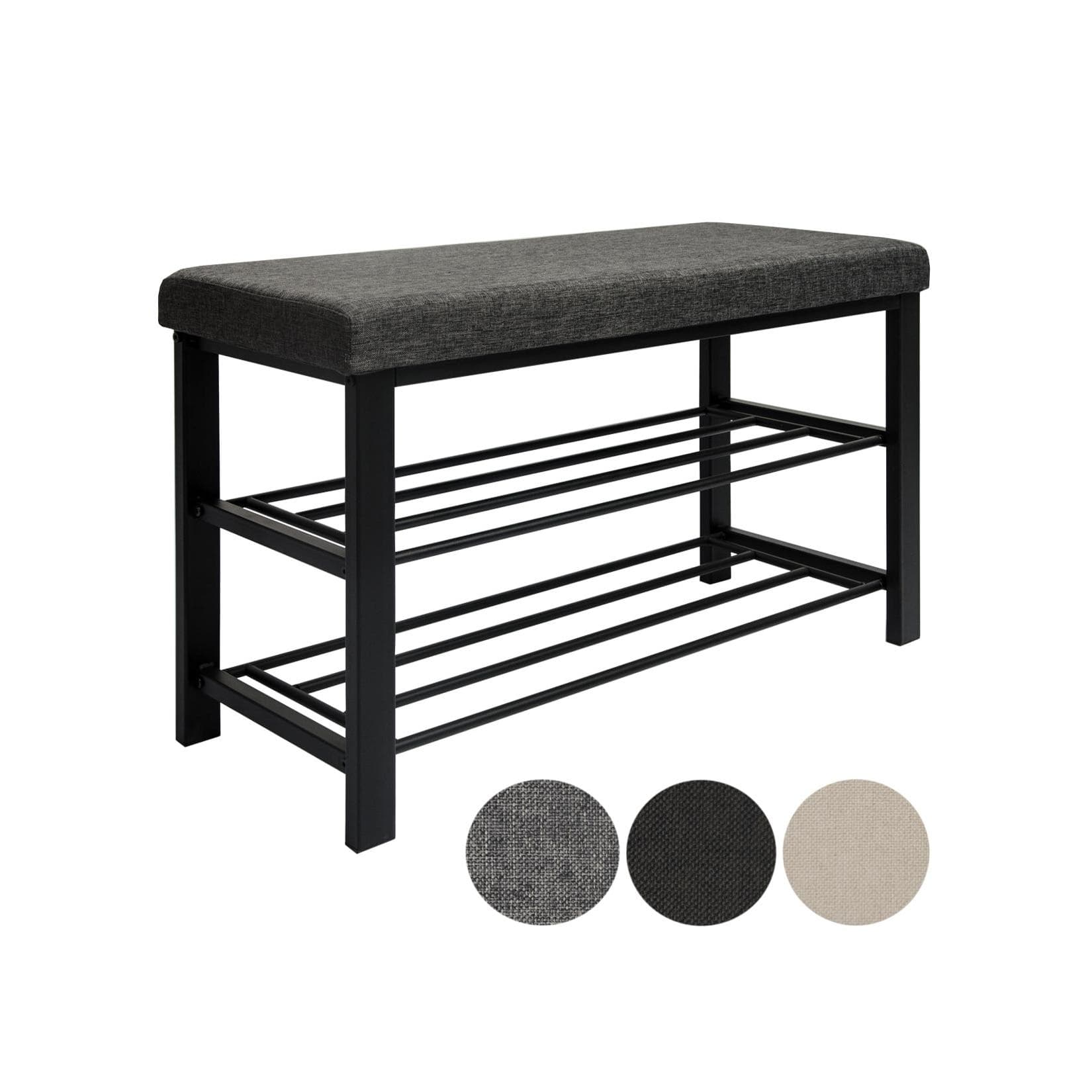 DuneDesign Schuhregal 2 Böden Stabile Sitzbank