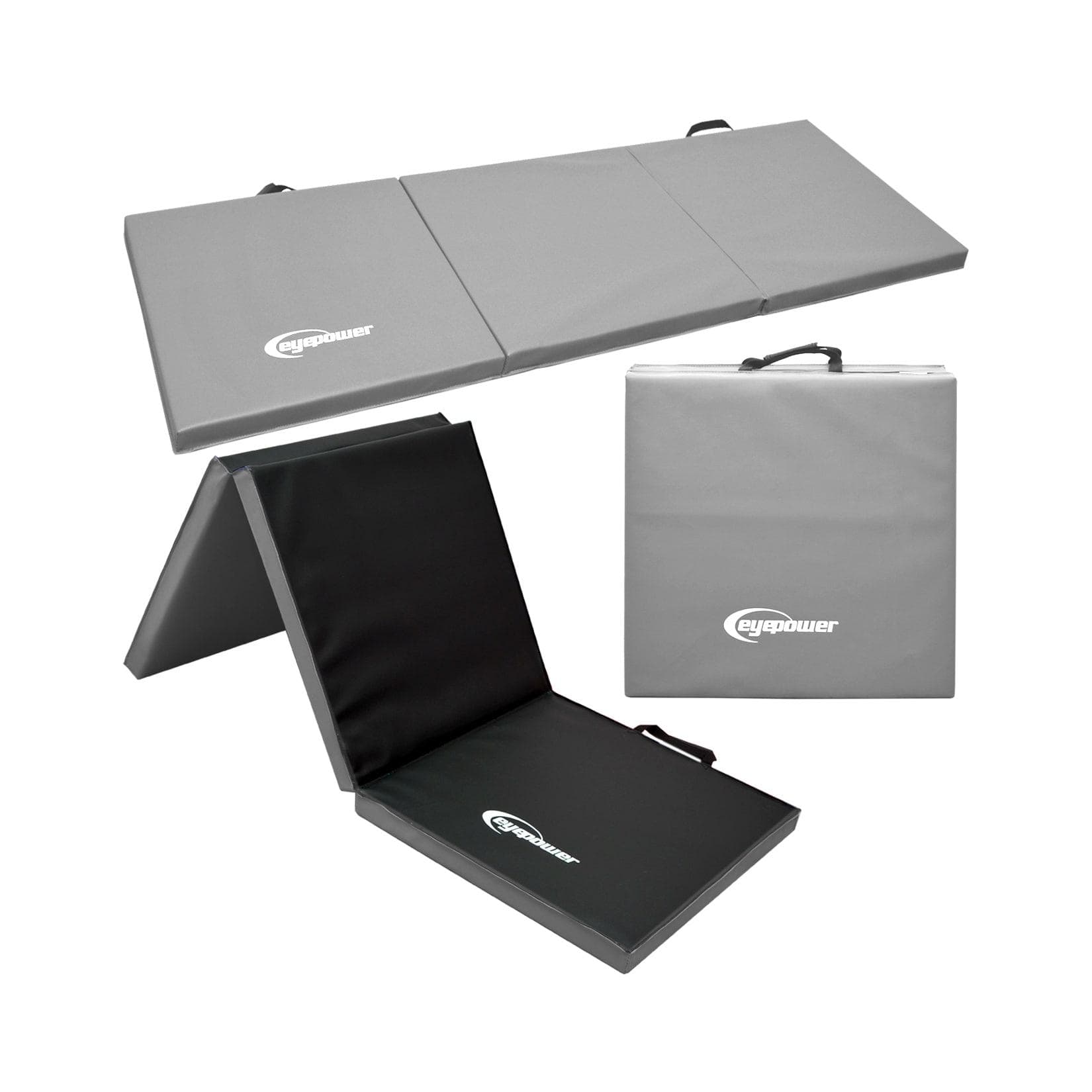 Eyepower XL Gymnastikmatte 180x60x5cm Turnmatte Sportmatte Fitness Weichbodenmatte Grau