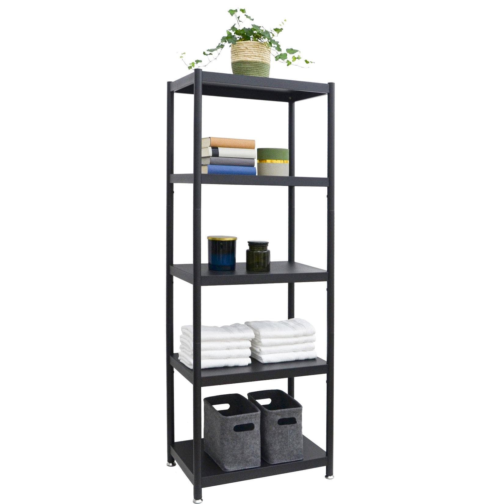 Industrial Design Metallregal 5 Ebenen Schwarz Standregal