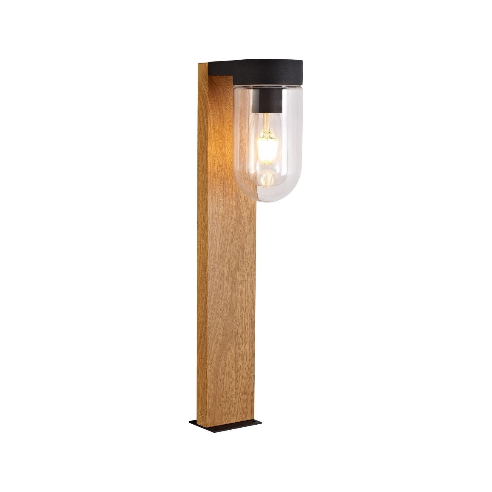 BRILLIANT Lampe Cabar Außensockelleuchte 55cm Holz Dunkel Schwarz E27 IP44