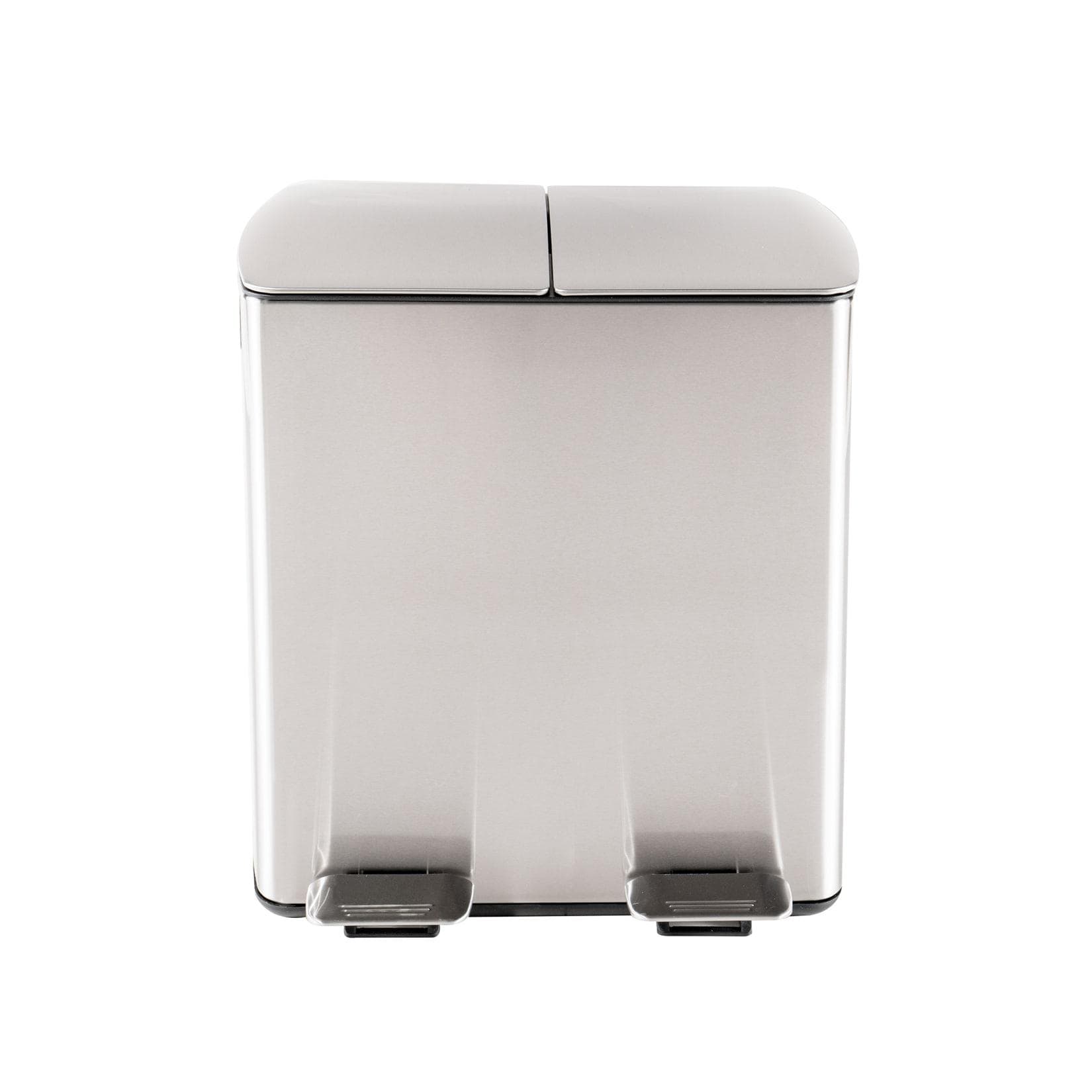 HTI-Living Duo Mülleimer 40 Liter Silber Trittmechanismus
