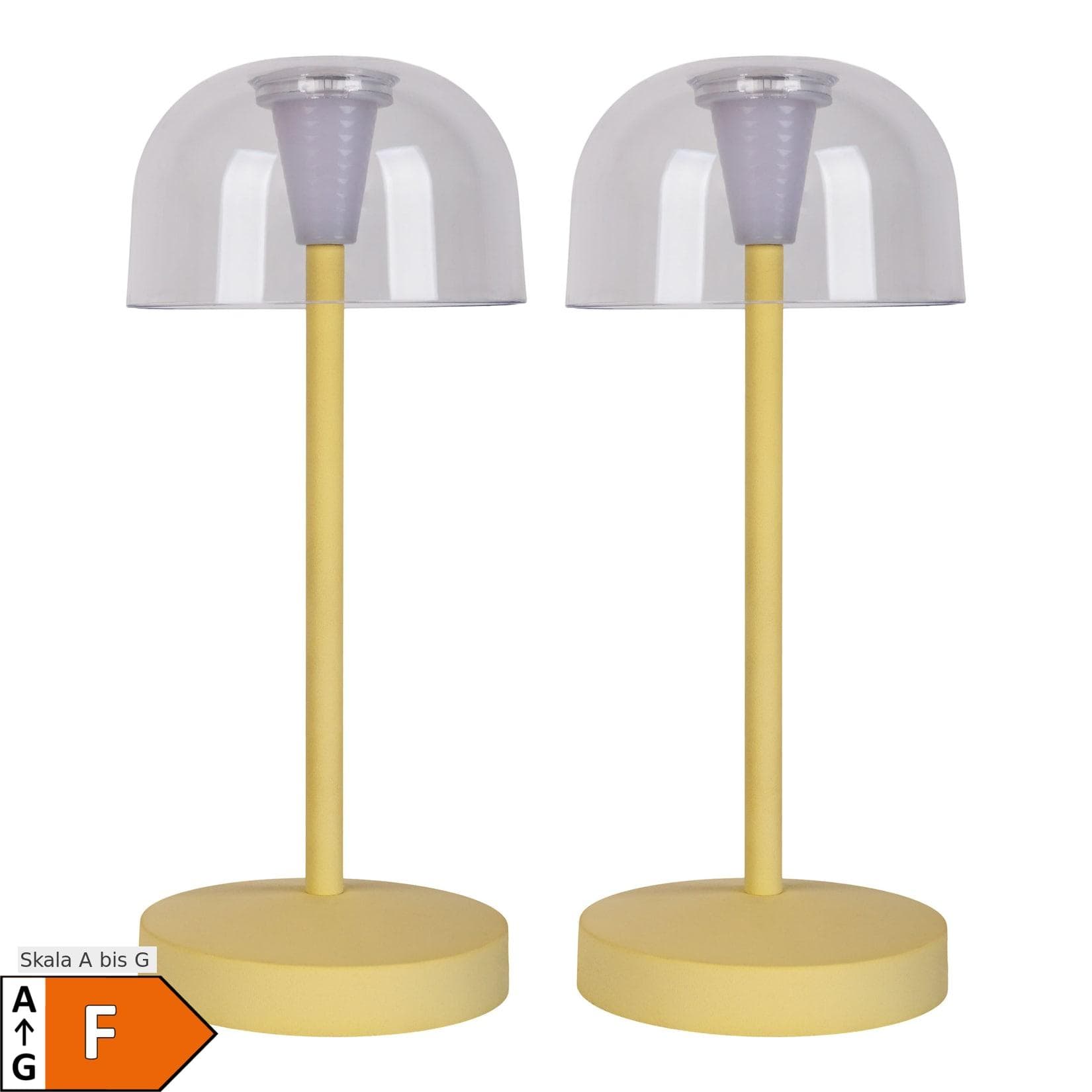 NÄVE LED Tischleuchte Gomba 2er Set Gelb Dimmbar