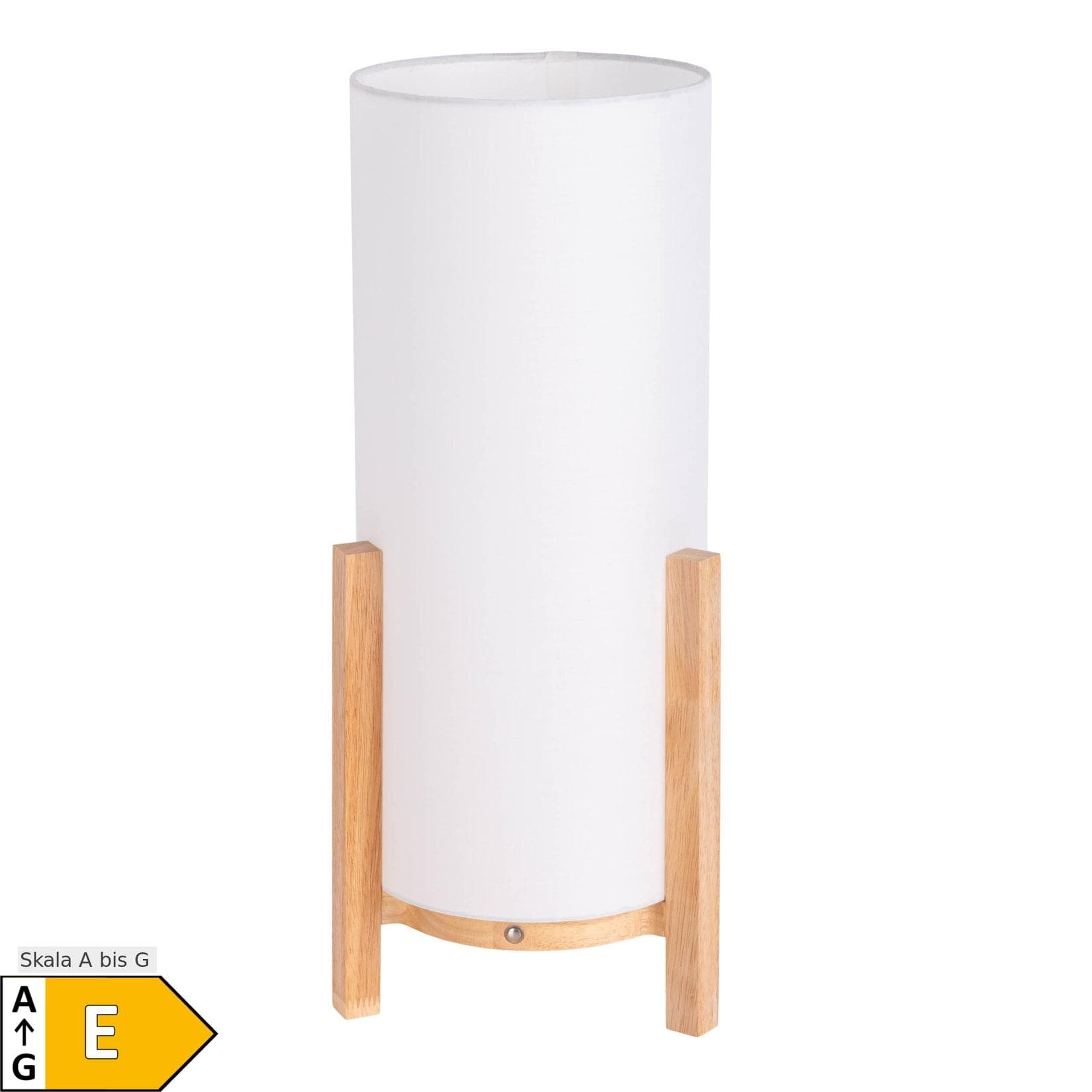 NÄVE LED Tischleuchte Madita Beige Holzgestell Textilschirm