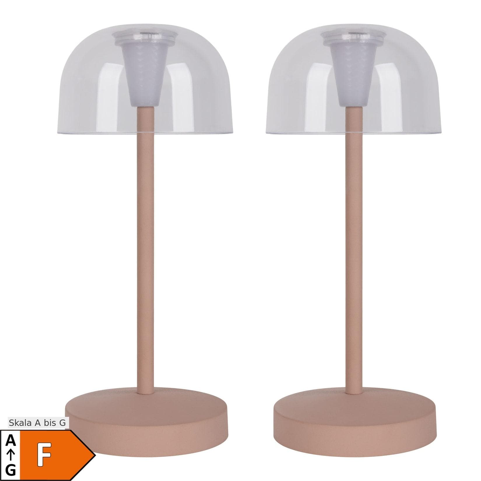 NÄVE LED Tischleuchte Gomba 2er Set Grau Dimmbar Akku