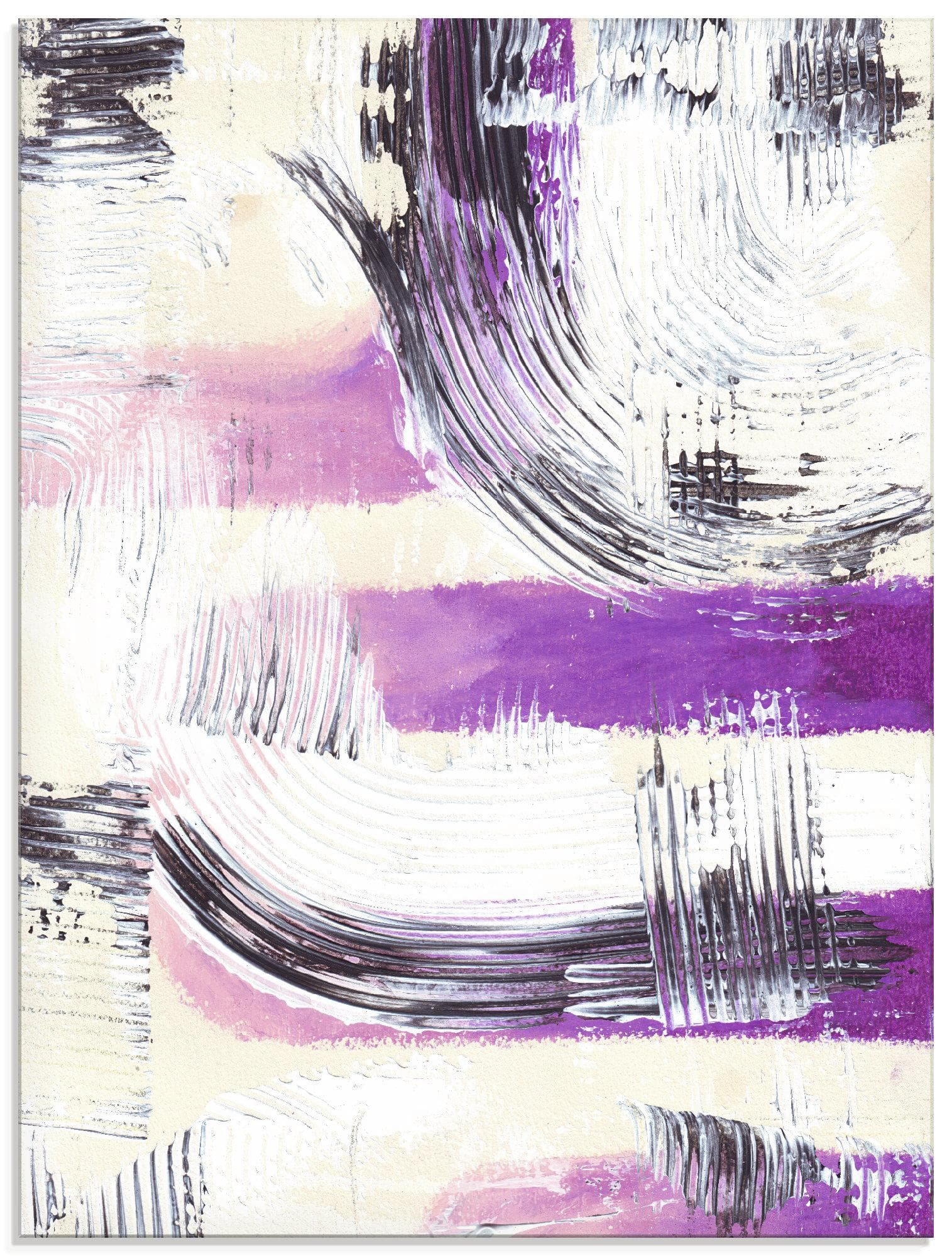 ARTLAND Glasbild Abstraktion Naturfarben Hochformat