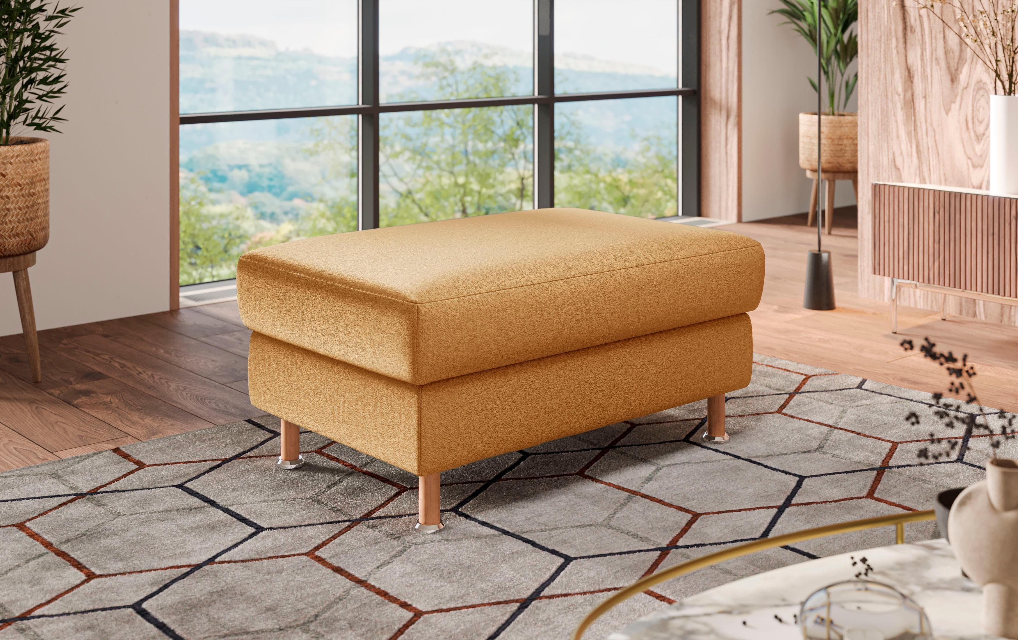 HOME AFFAIRE Polsterhocker Calypso Gelb mit Stauraum