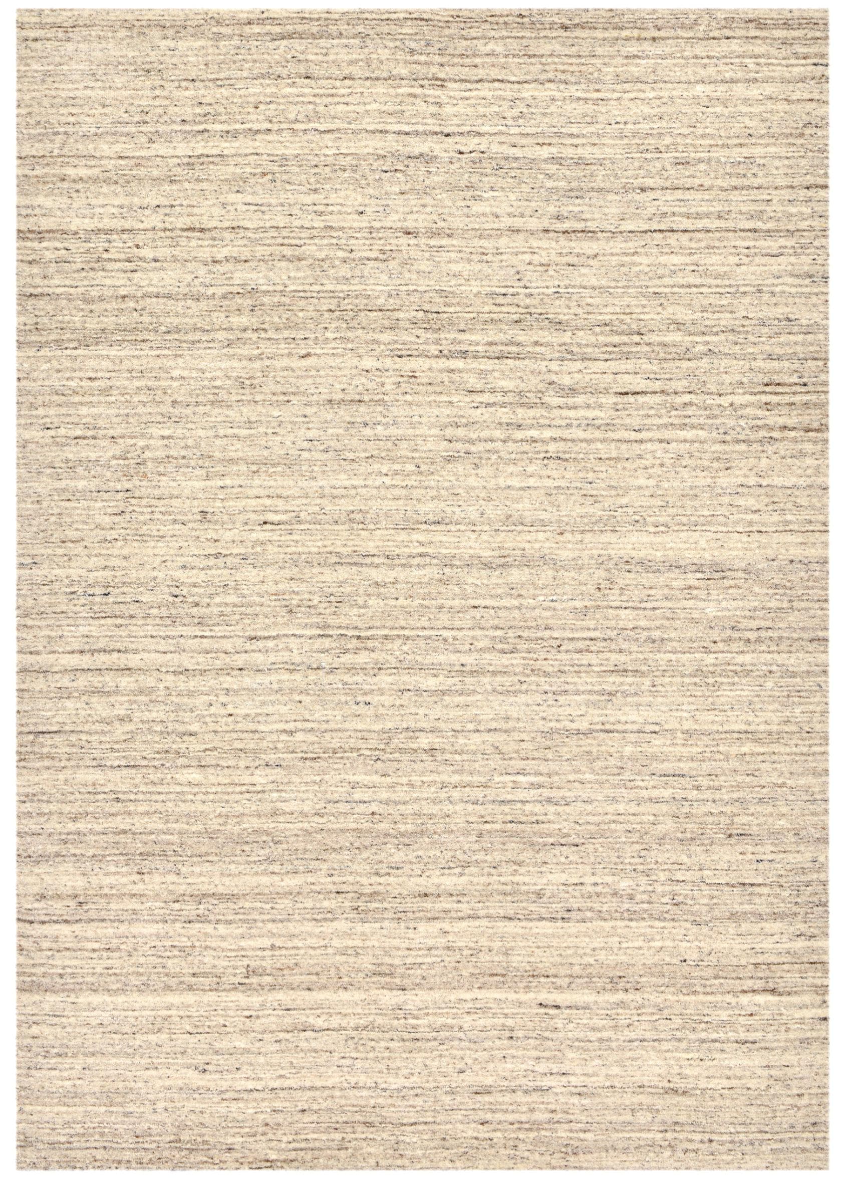 THEKO Wollteppich Pure UNI Beige Handgewebt Meliert