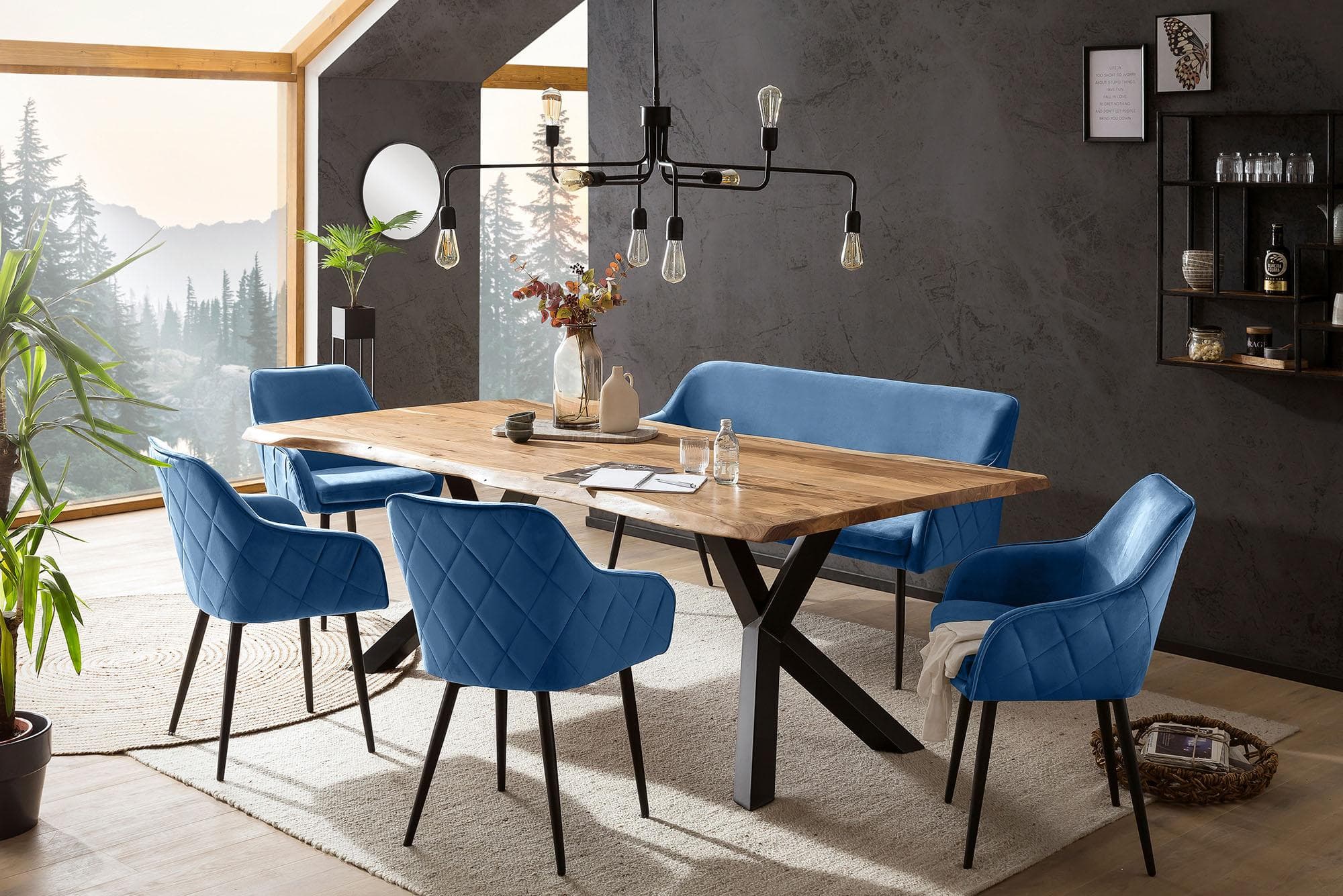 Eckbankgruppe SALESFEVER Landhausstil Massivholz