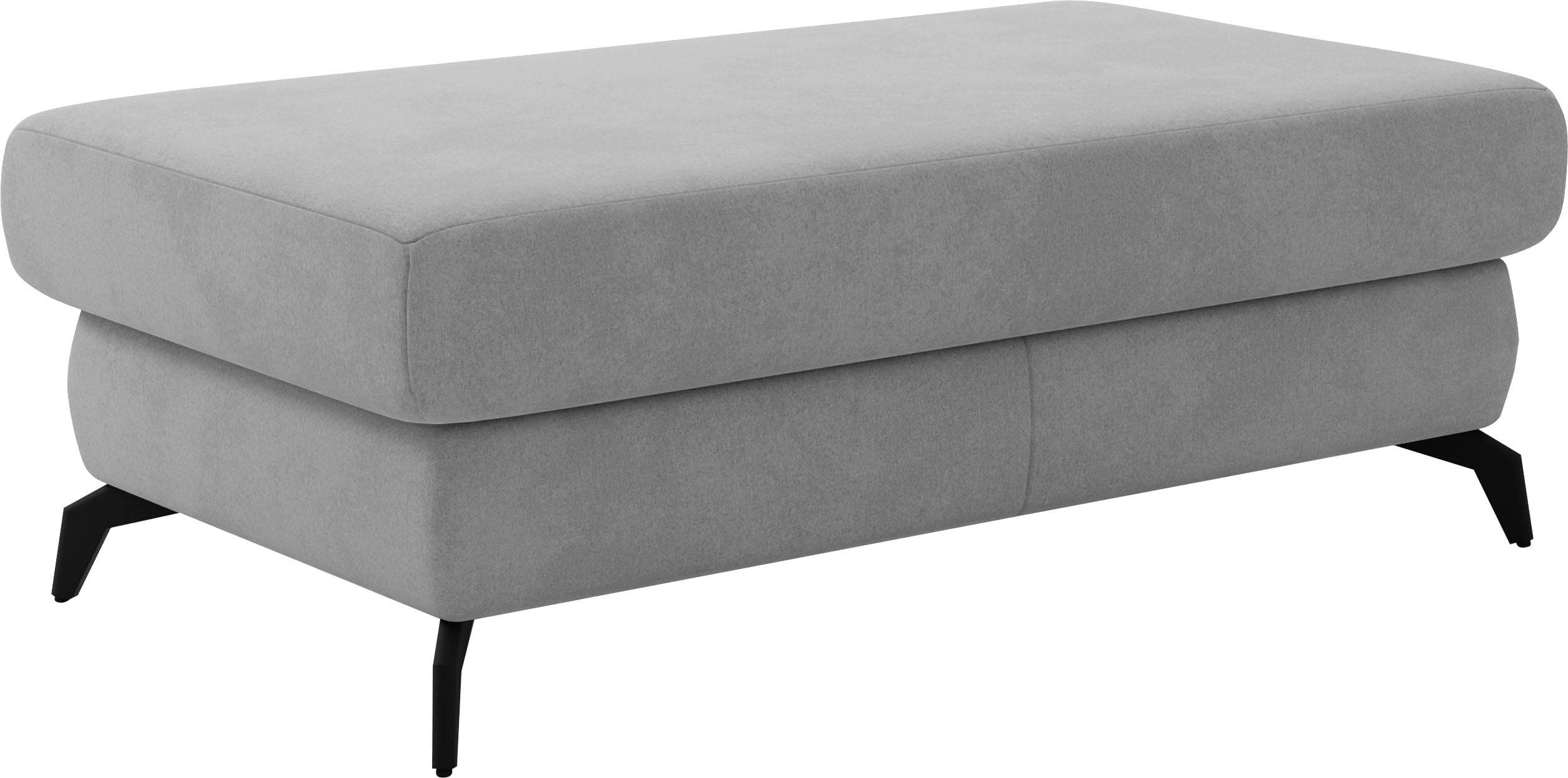SIT & MORE Polsterhocker Bolero Grau Luxus-Microfaser