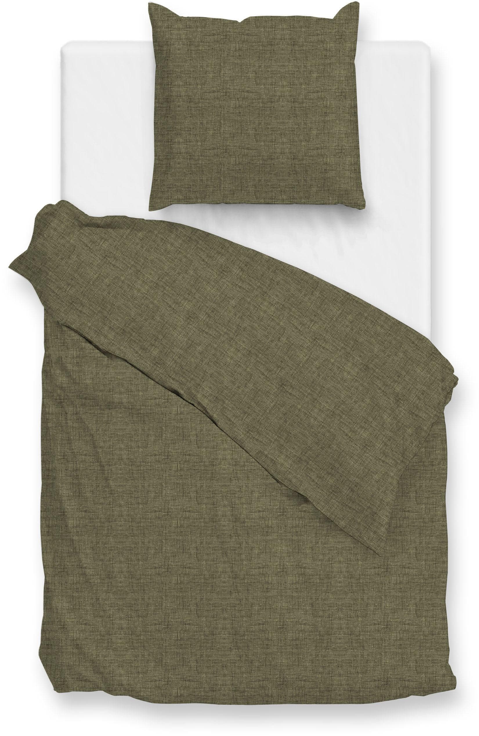 Zohome Bettwäsche Flanell 100% Baumwolle Grün 2-tlg.