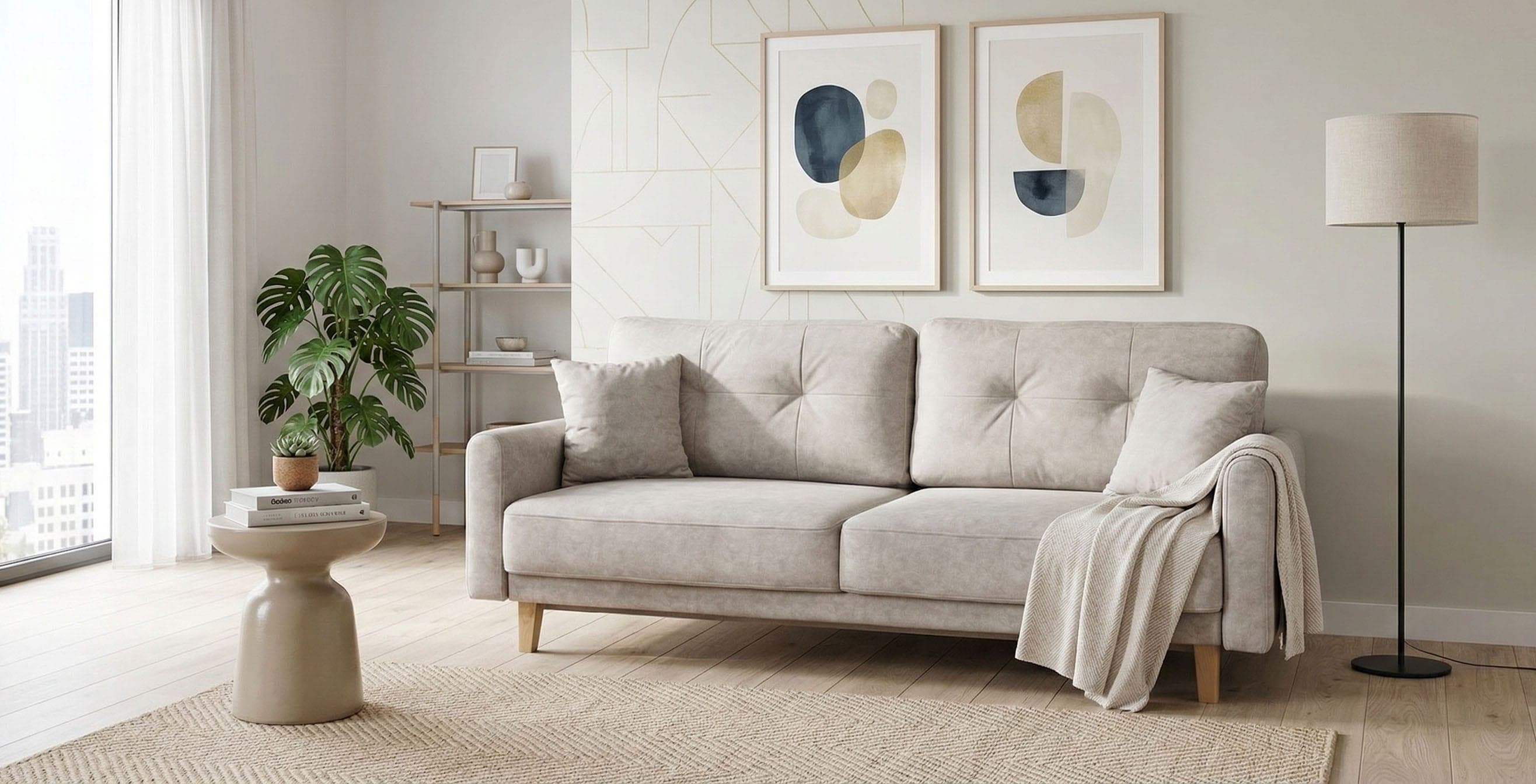 HOME AFFAIRE TRIPLO Schlafsofa 3-Sitzer Beige mit Bettkasten