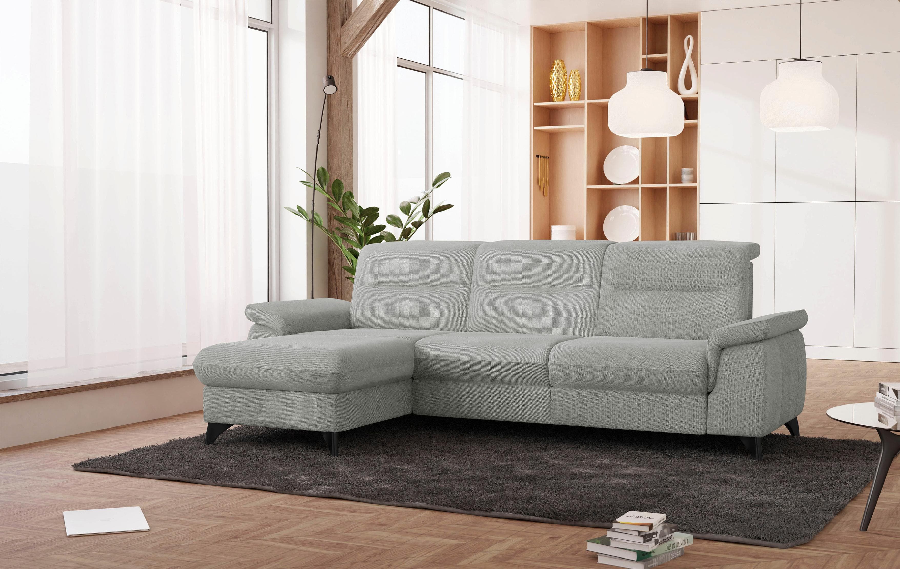 SIT & MORE Ecksofa Astoria L-Form Relaxfunktion Grau