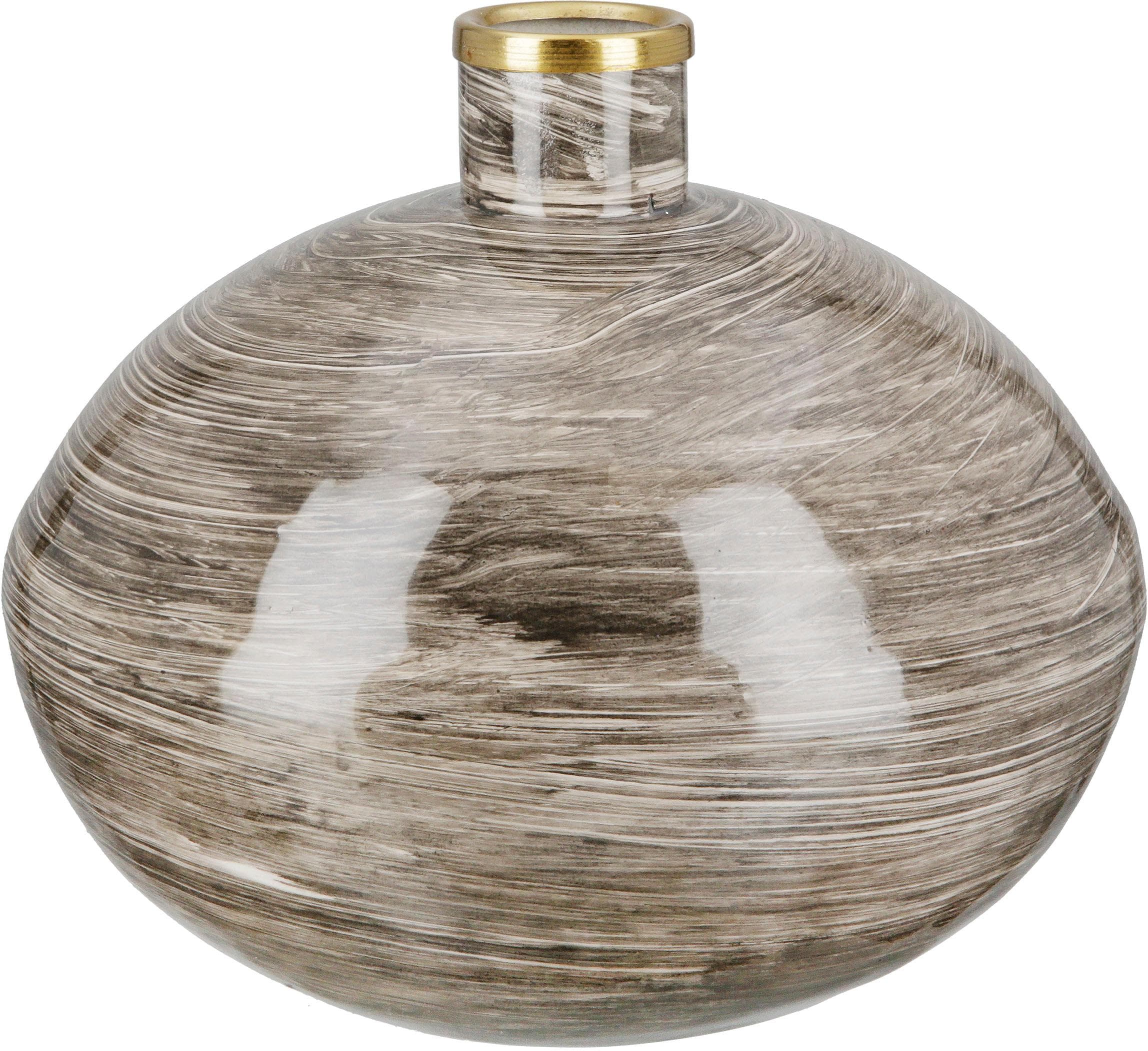 Tischvase GILDE Stripes Braun Metall