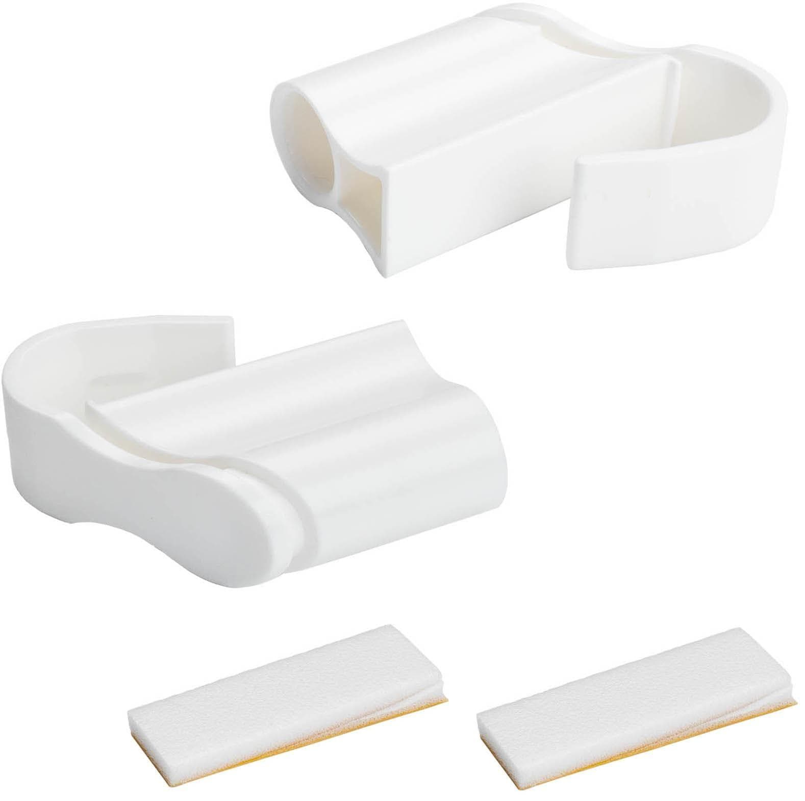 Liedeco Klemmträger Weiß Kunststoff Set 2-tlg für Cafehausstangen Ø 12 mm