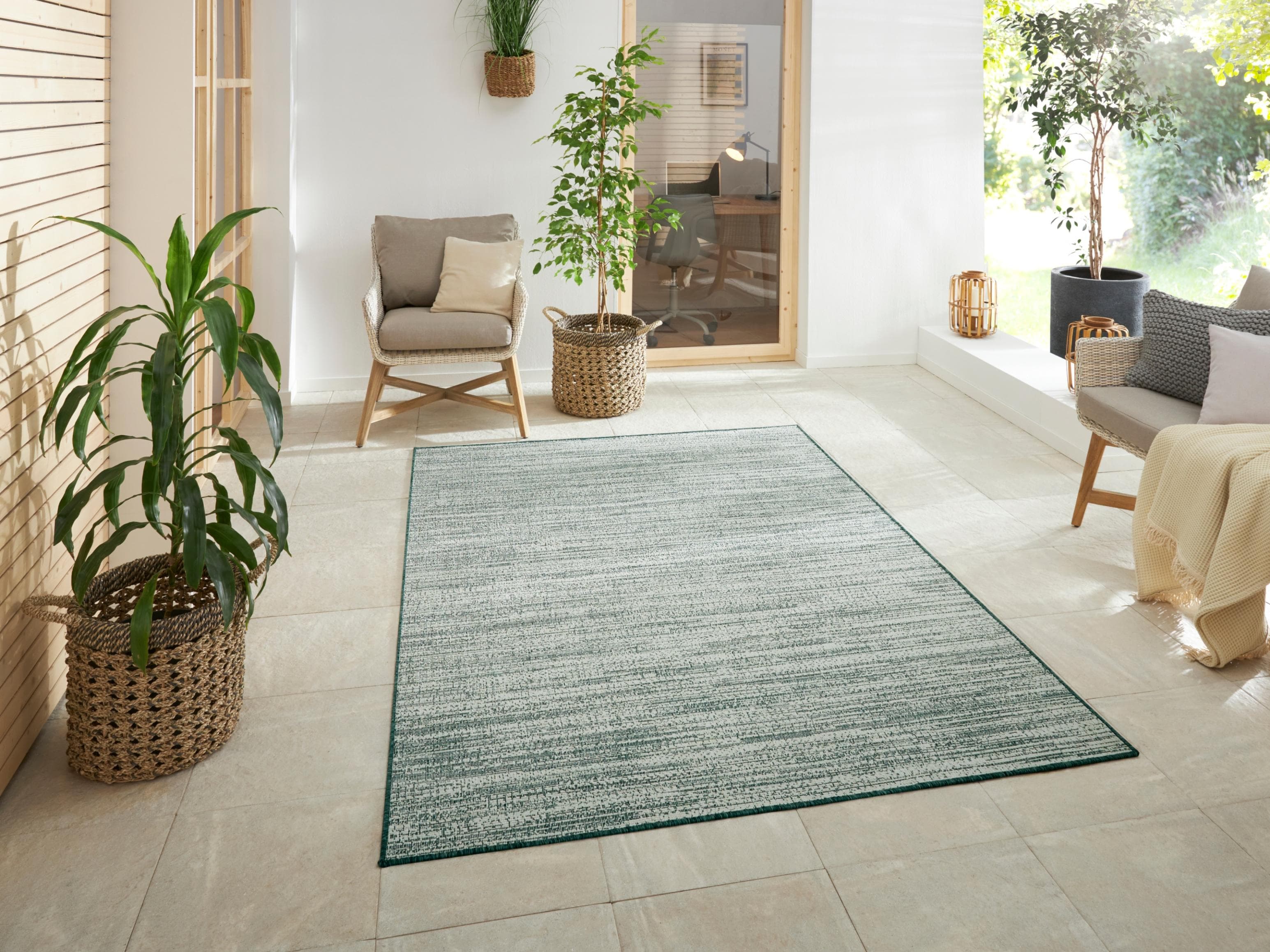 ELLE DECORATION Mèlange Wendeteppich Grün Modern