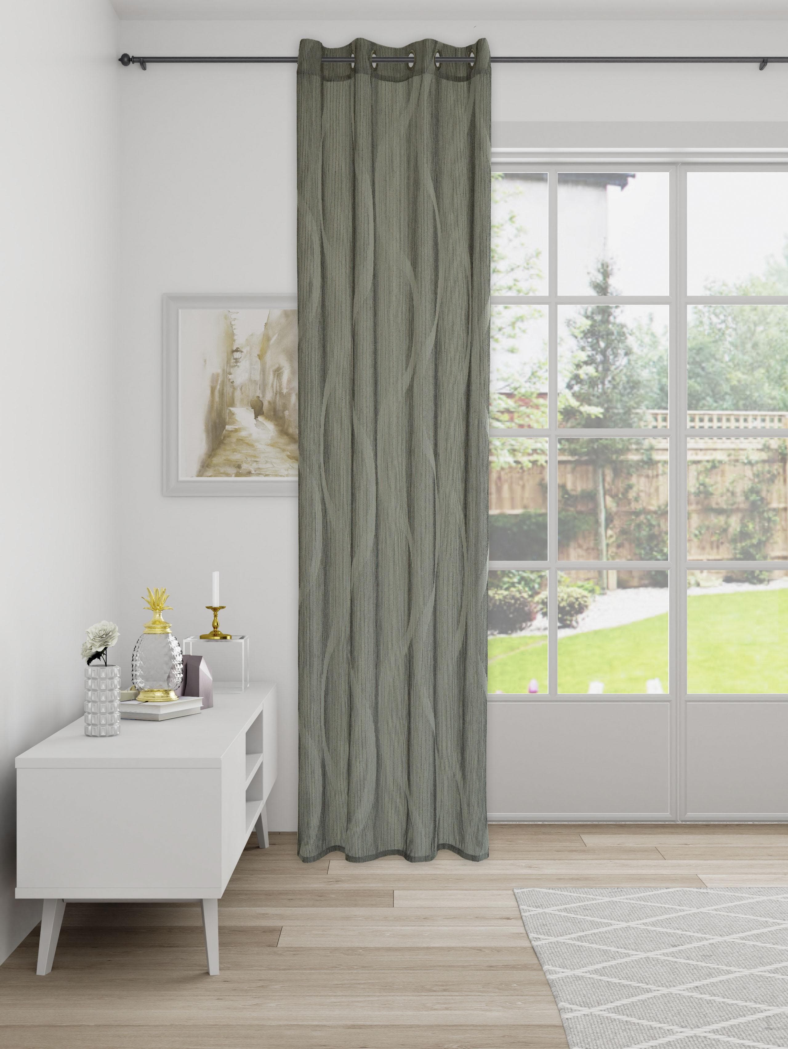 Vorhang HOMING Talas Grau/Weiß Wellenförmiges Design