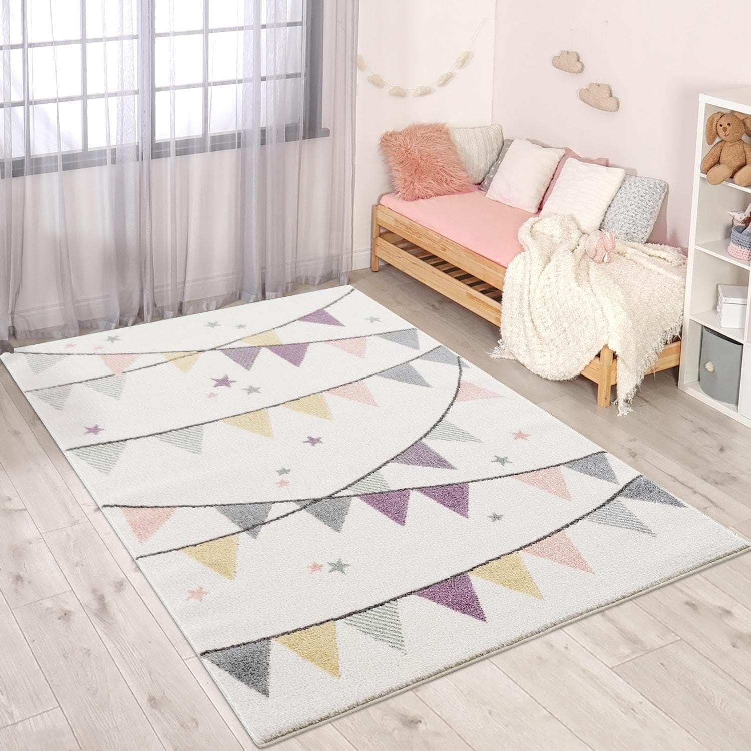 CARPET CITY Kinderteppich Anime Beige/Creme Weicher Flor