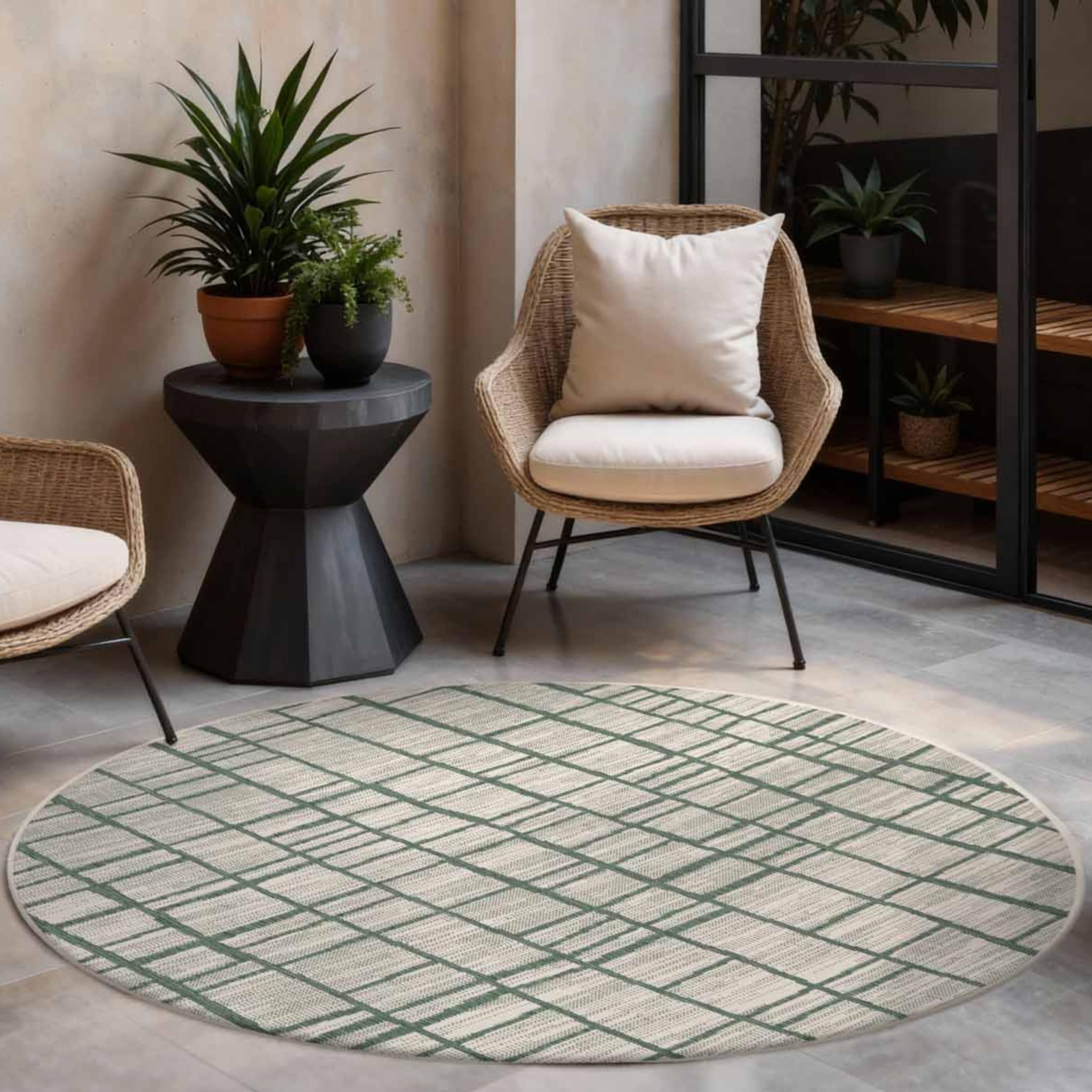 Ted Baker Crouch Teppich Grün-Weiß Geometrisches Muster