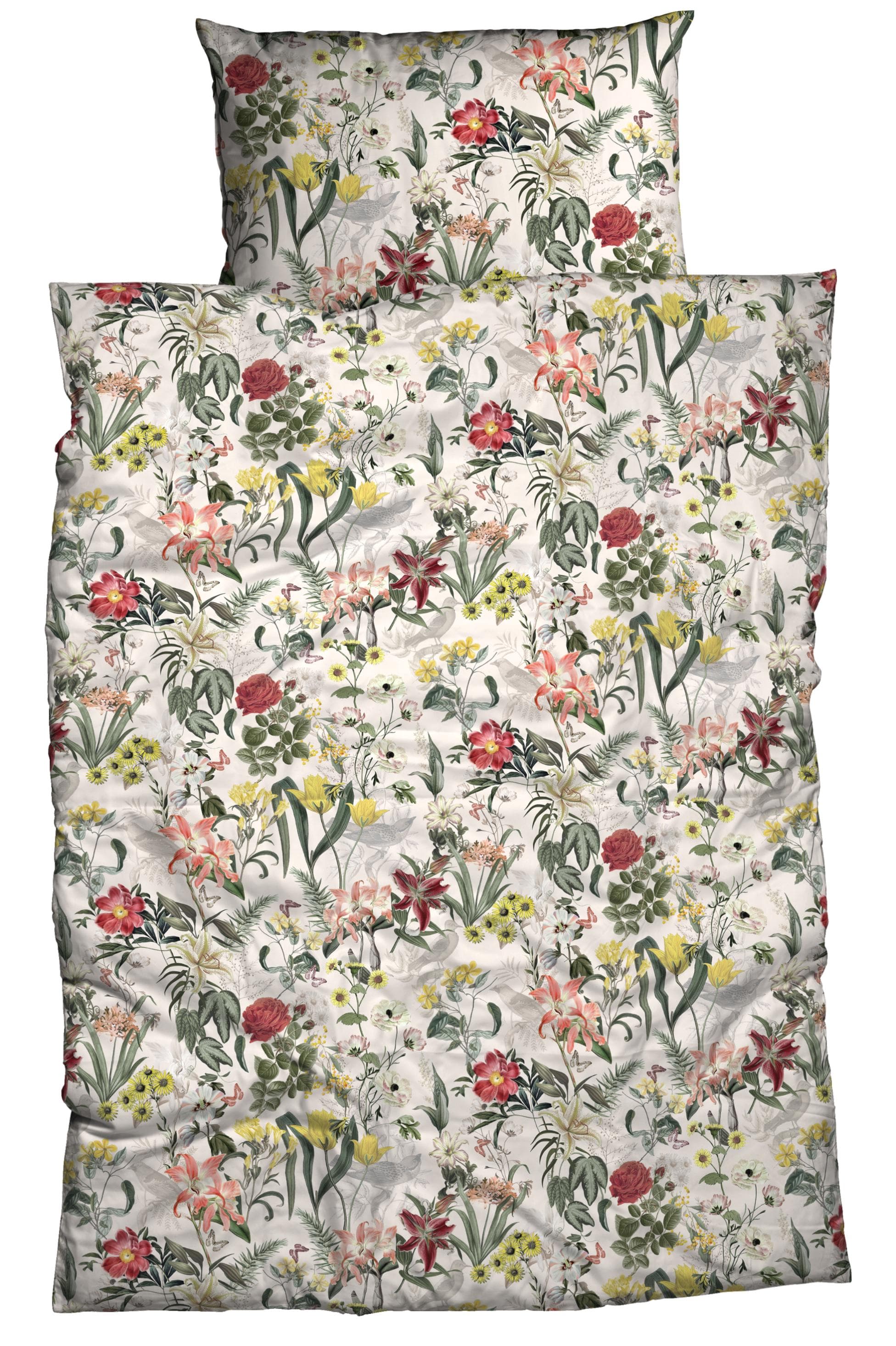 CASATEX Bettwäsche Aunt Luzi Satin 2-teilig Blumiges Modernes Design