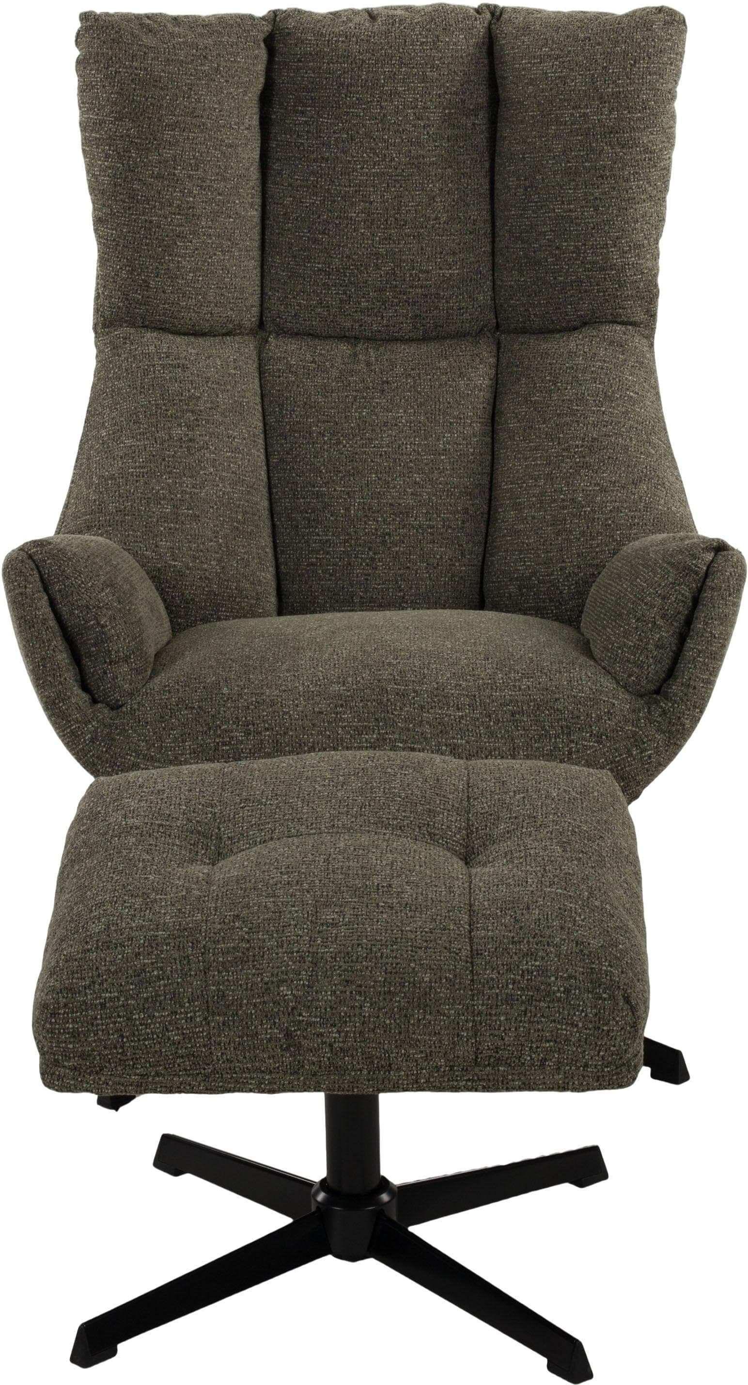 Relaxsessel DUO COLLECTION "Pruna" Waldgrün 360 drehbar mit Rückholfunktion inkl. Hocker