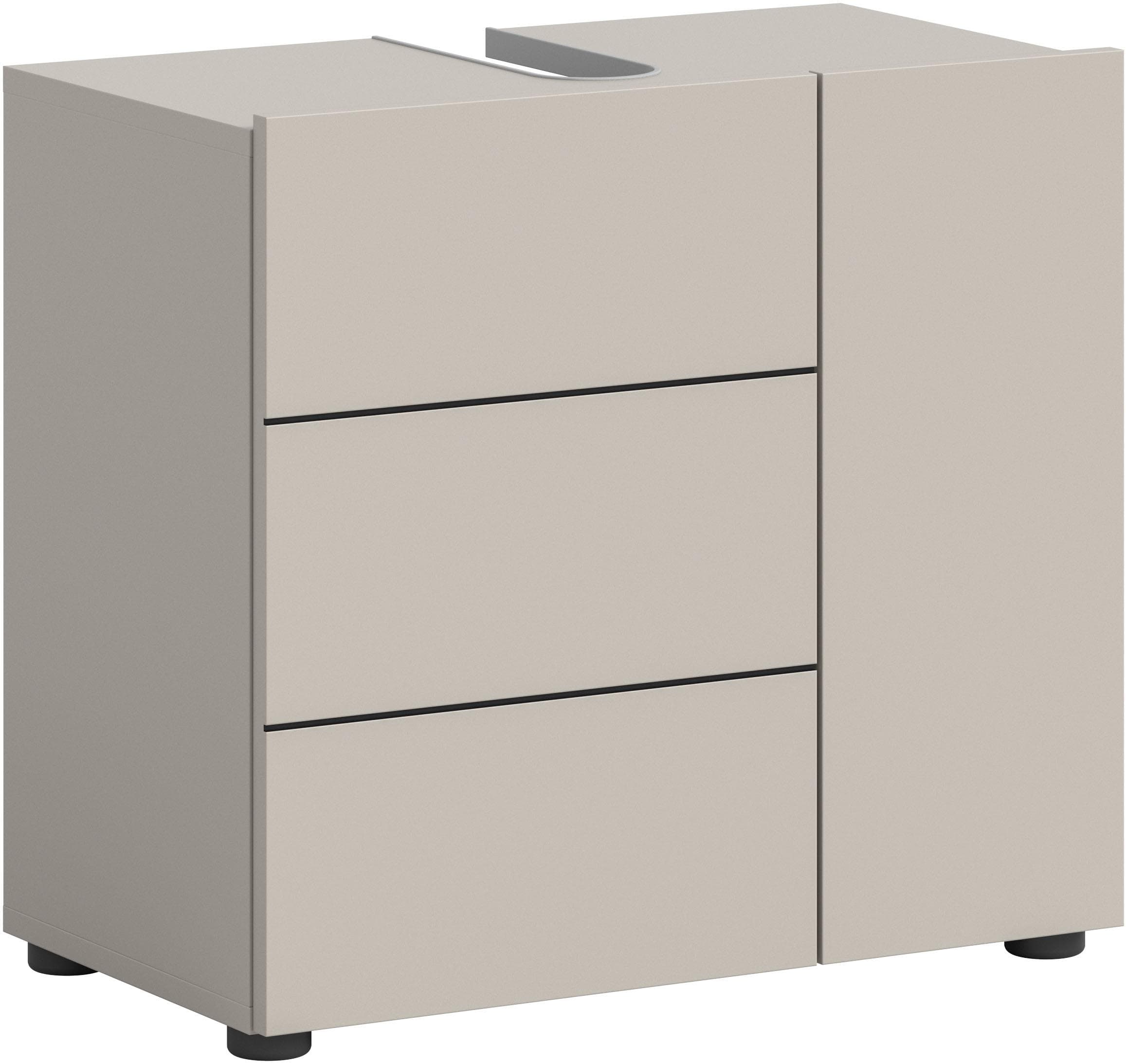 Welltime Waschbeckenunterschrank BIEL 60 cm Schwarz FSC-zertifizierter Holzwerkstoff